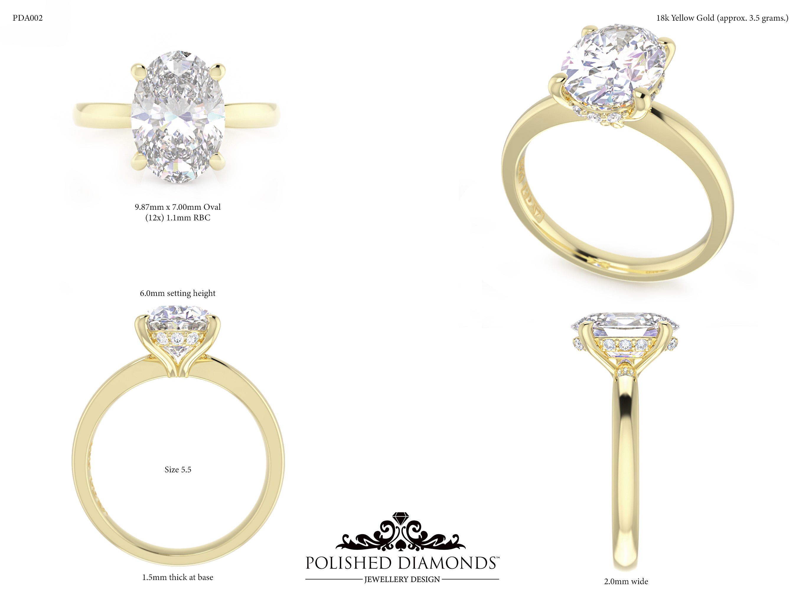 Oval Solitaire ring – PDA002