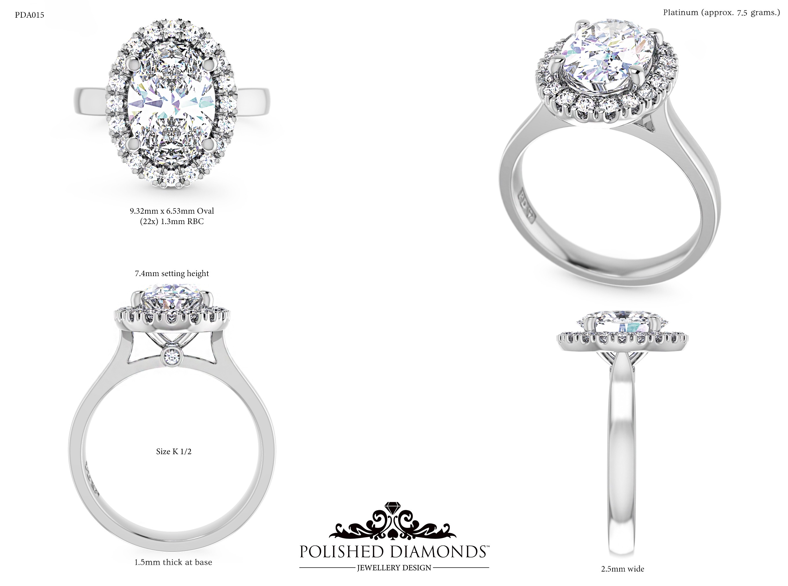Oval Halo ring – PDA015