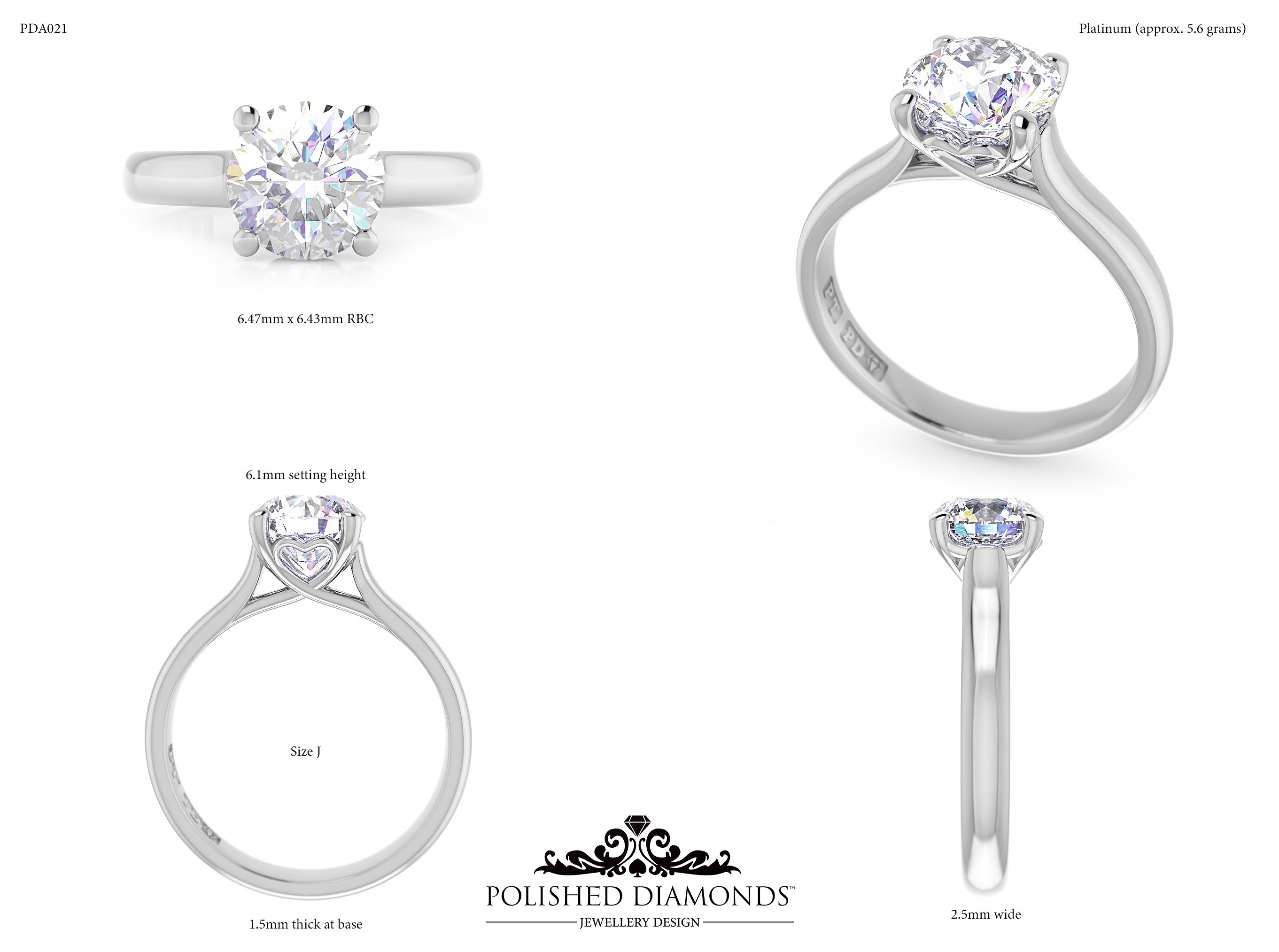 Round Solitaire ring – PDA021