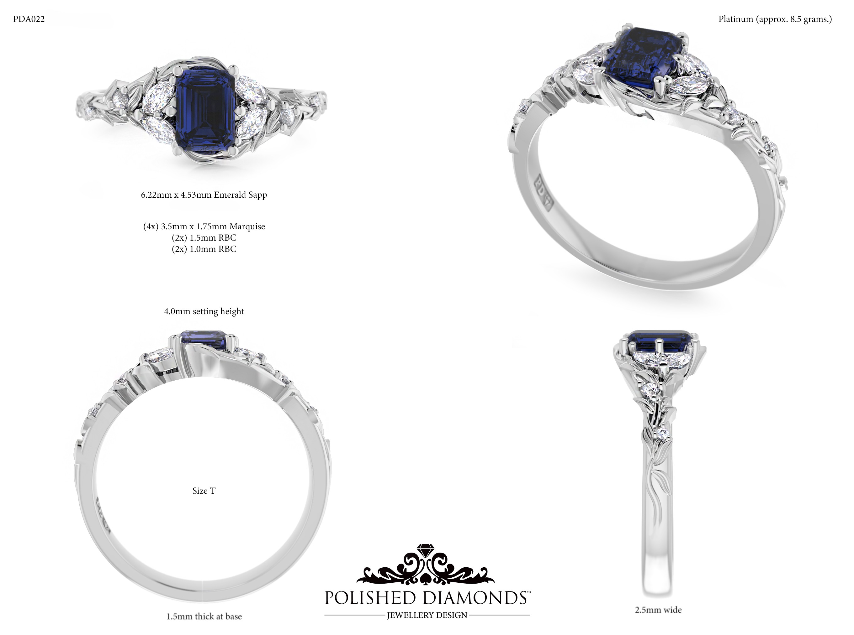 Emerald Solitaire ring – PDA022