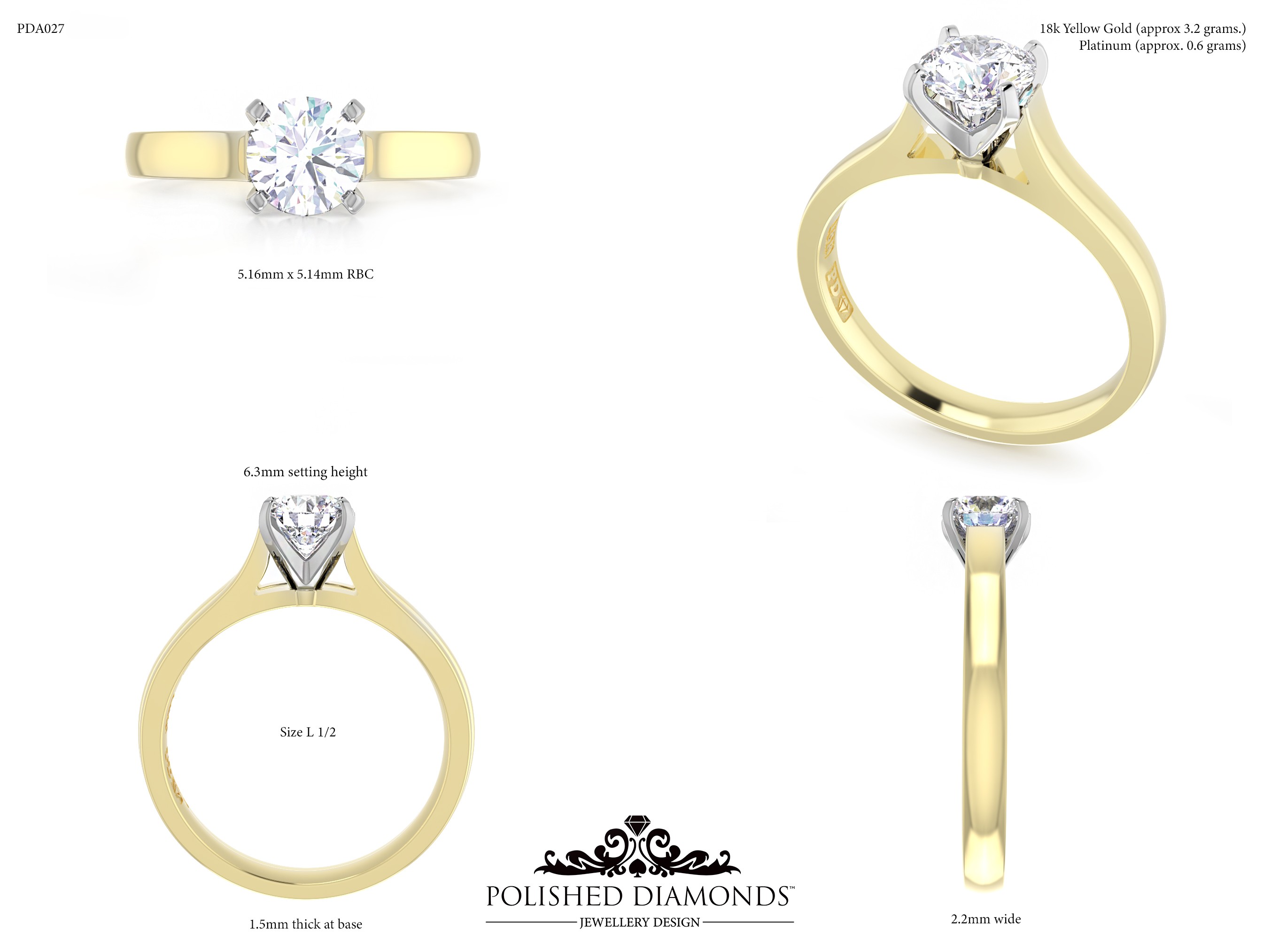 Round Solitaire ring – PDA027