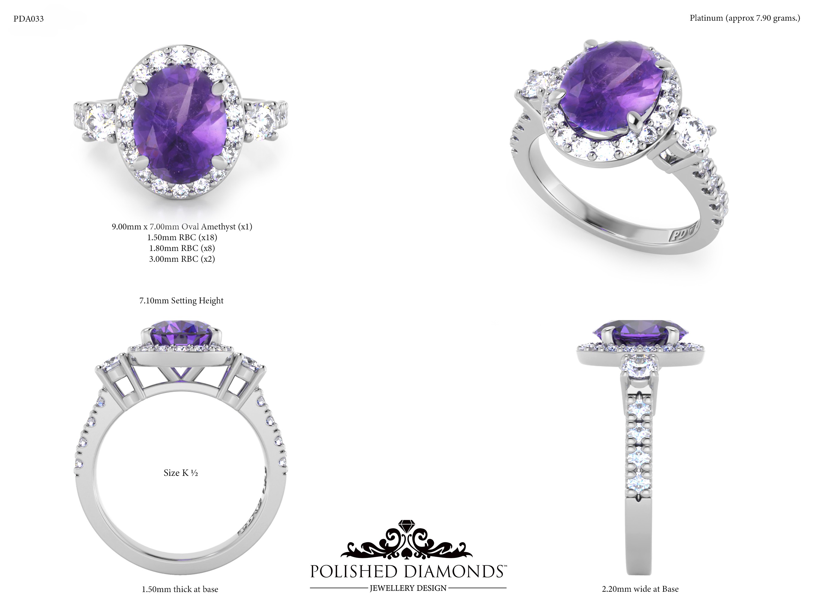 Oval Halo ring – PDA033