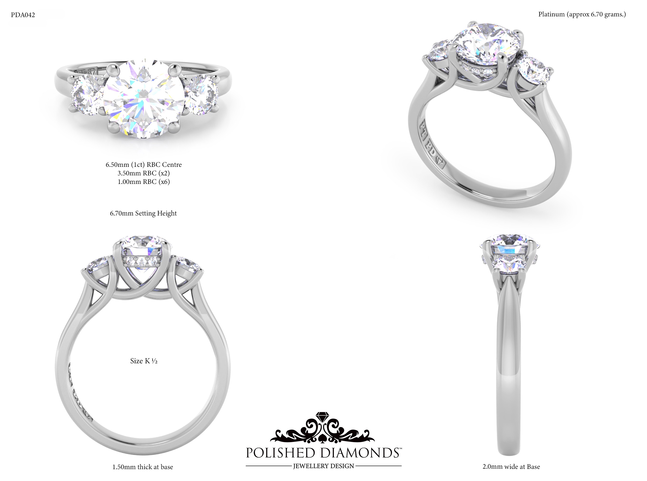 Round Trilogy ring – PDA042
