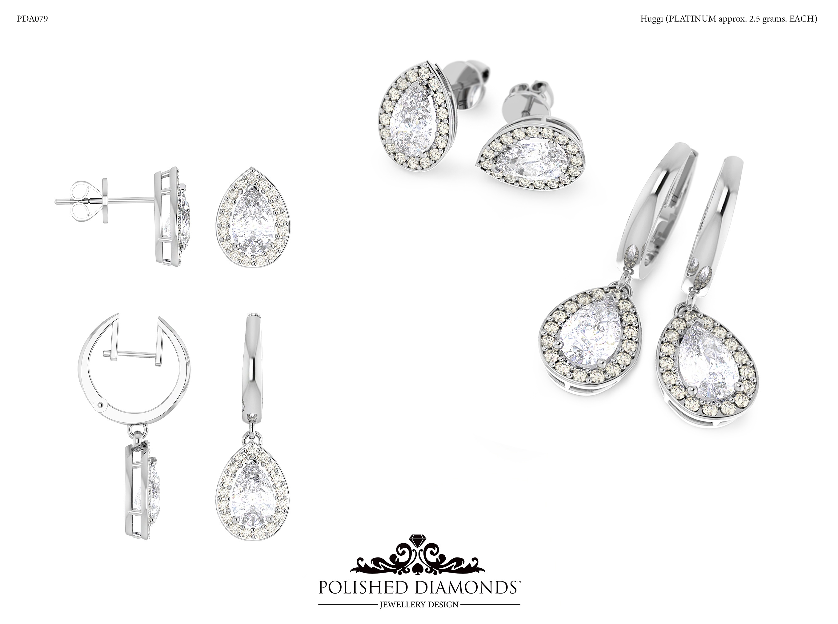 Pear Halo Earrings – PDA079