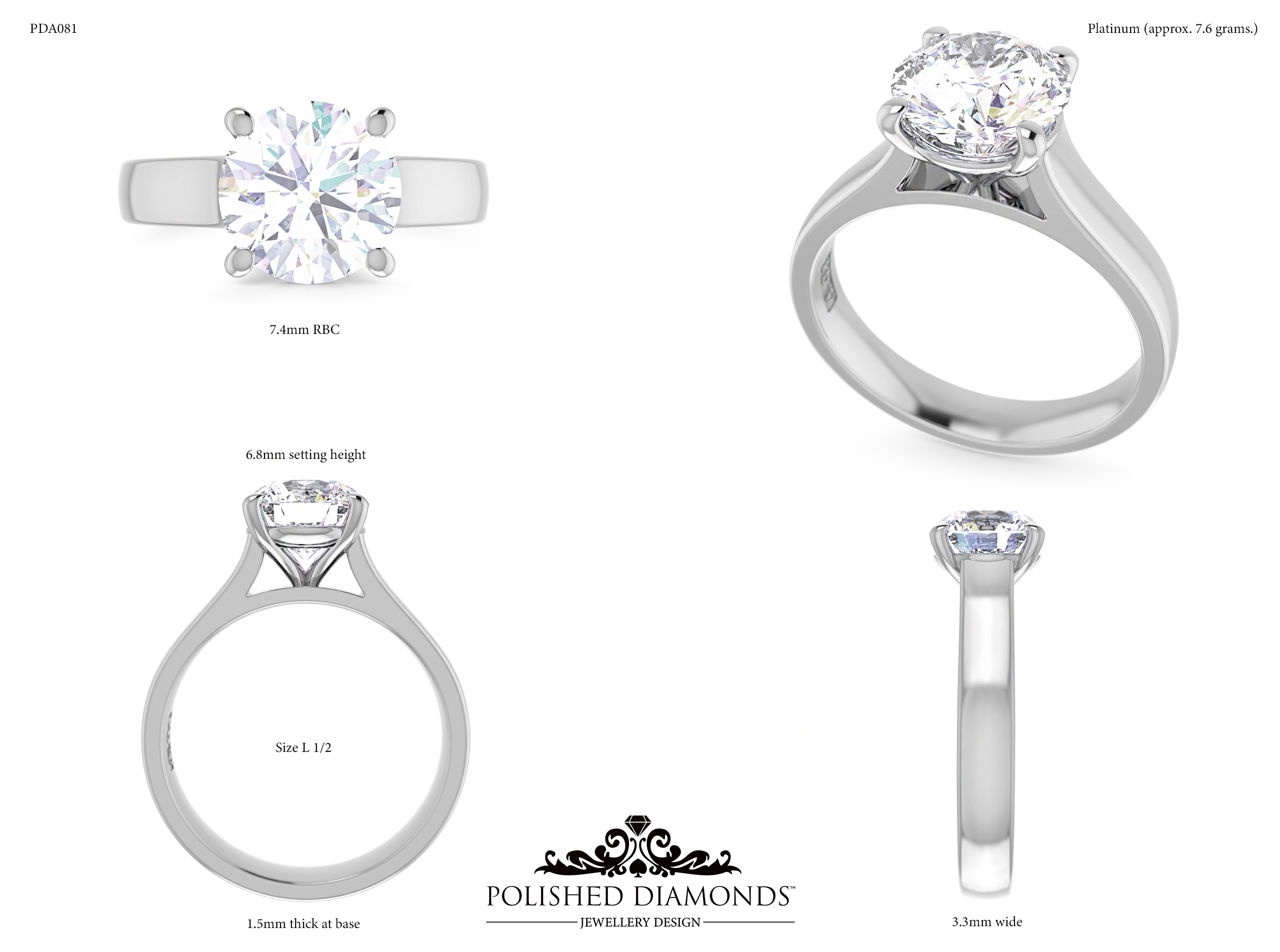 Round Solitaire ring – PDA081