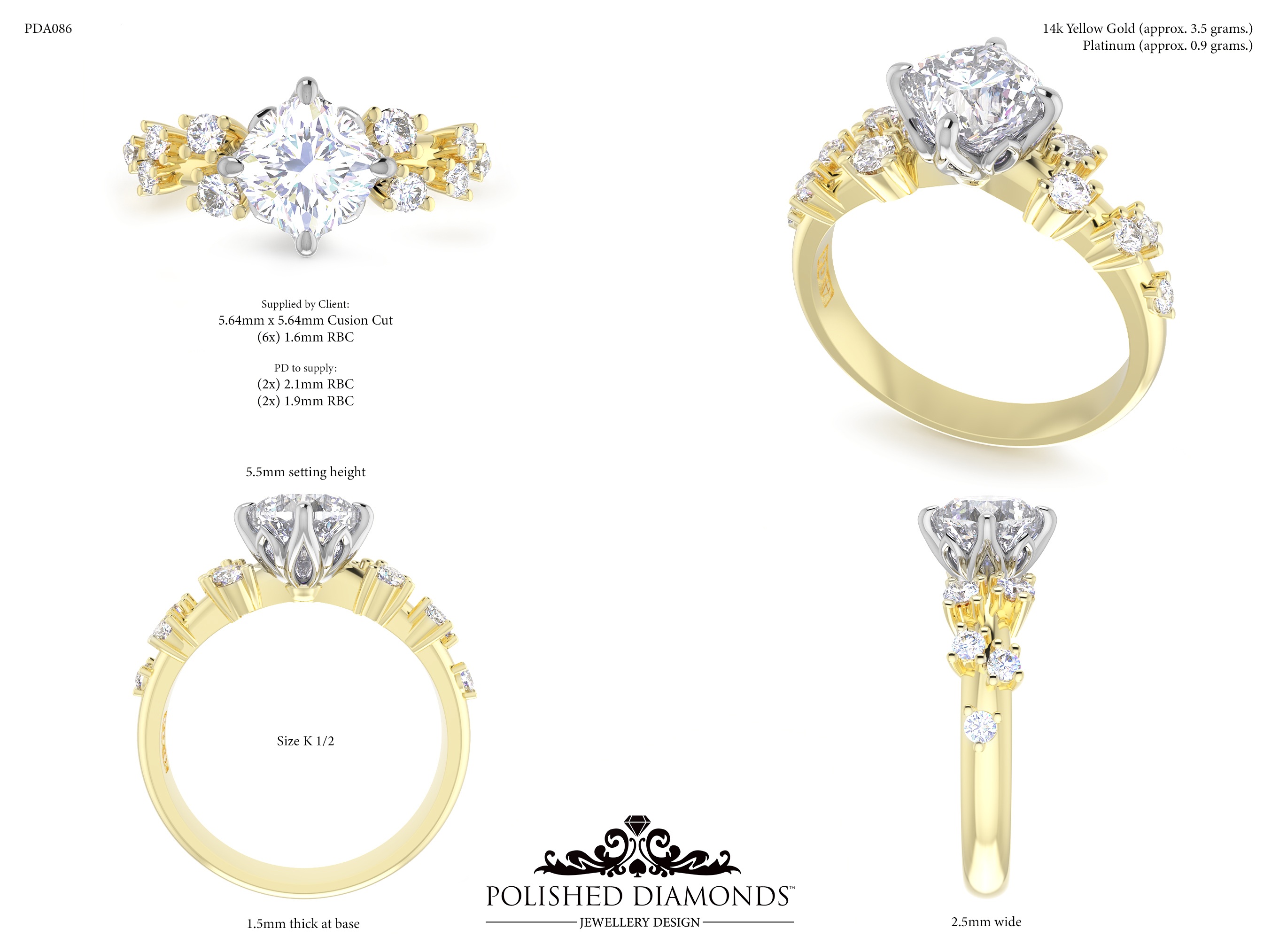 Round Solitaire ring – PDA086