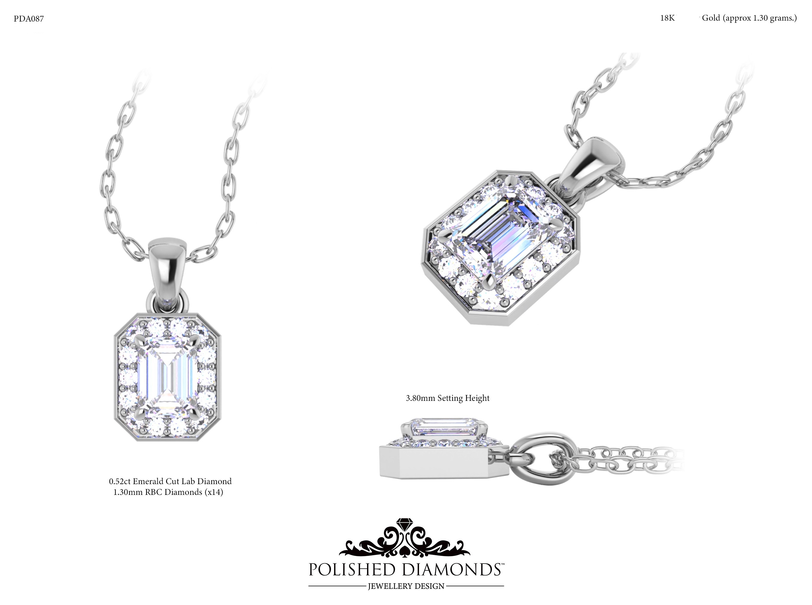 Emerald Halo Pendant – PDA087