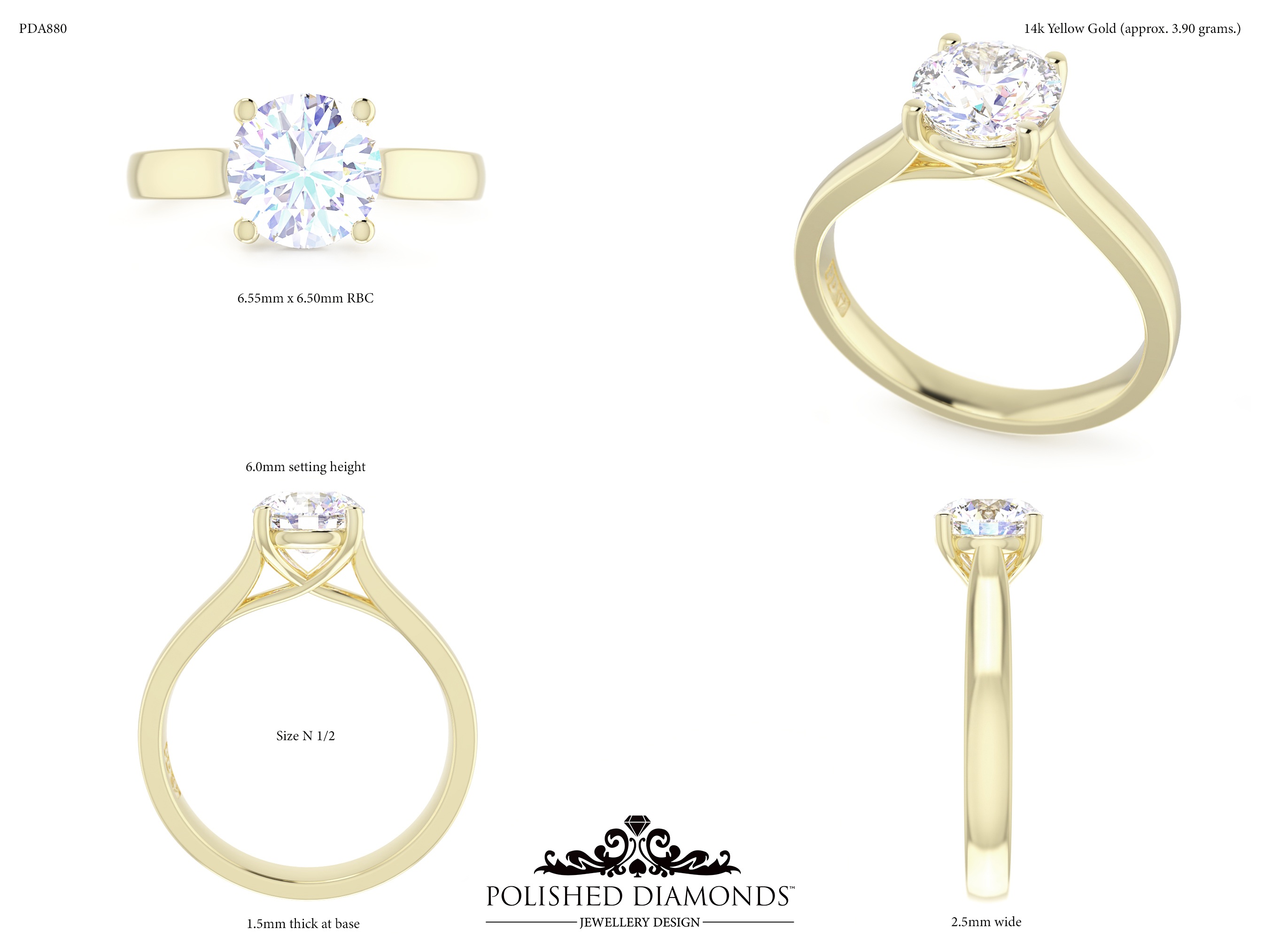 Round Solitaire ring – PDA088