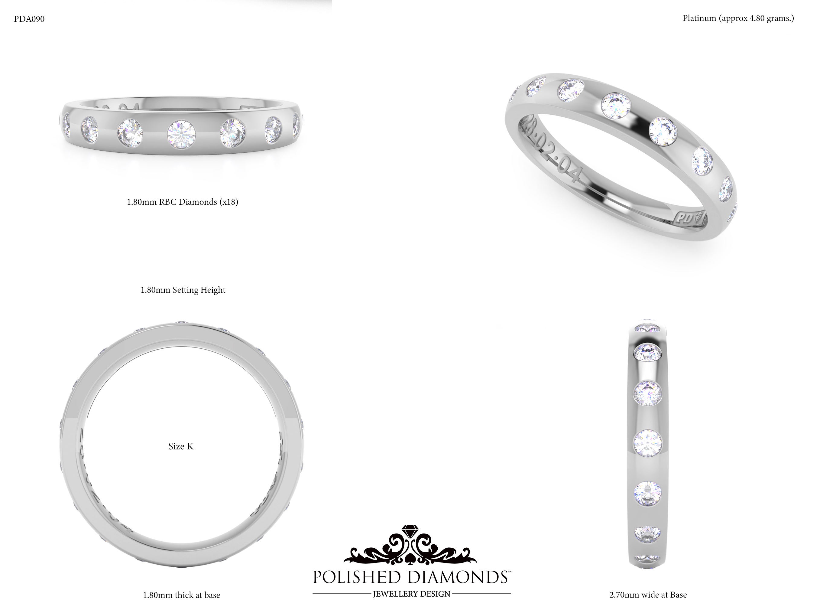Ladys Wedding ring – PDA090