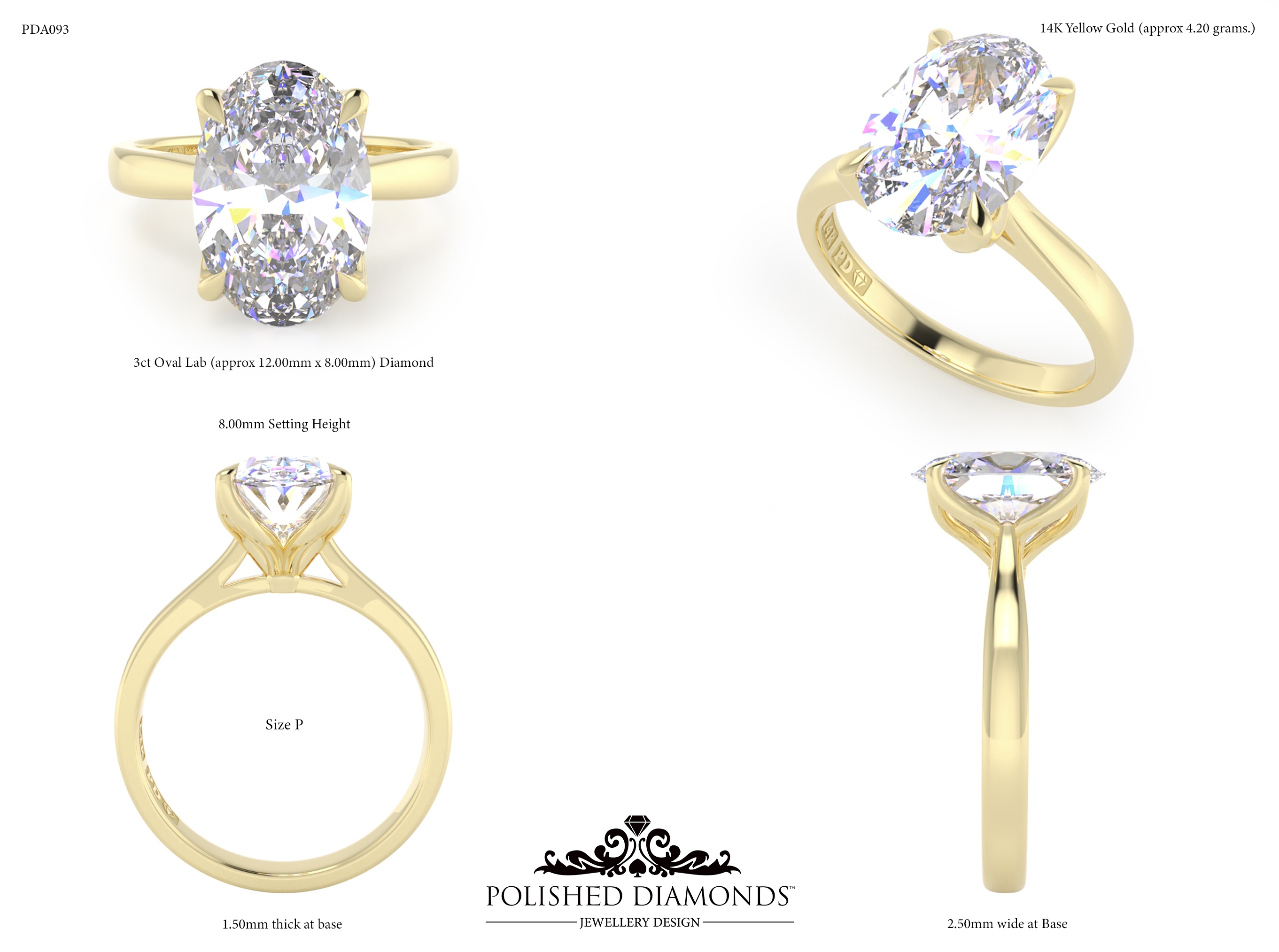 Oval Solitaire ring – PDA093