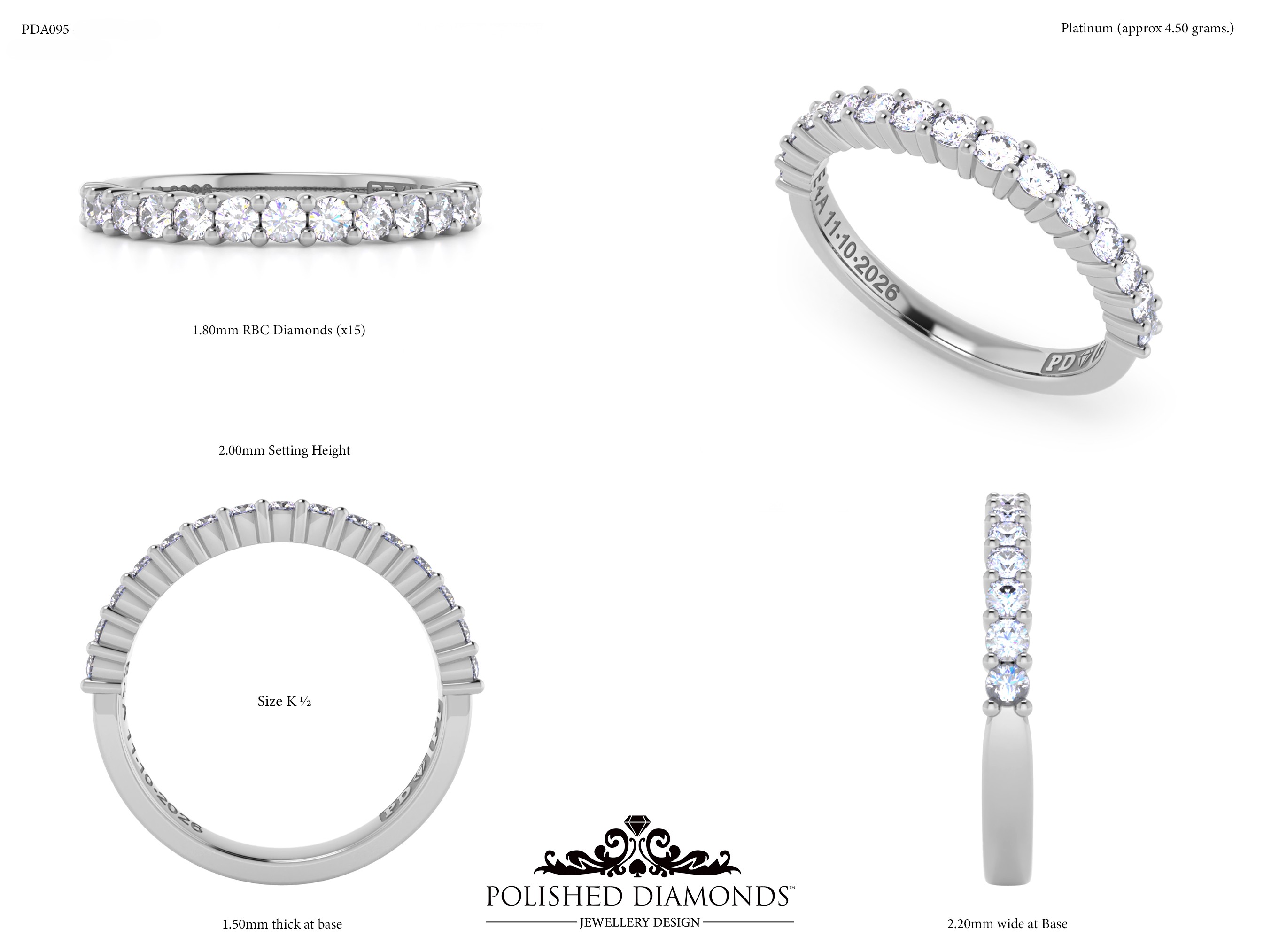 Ladys Wedding ring – PDA095