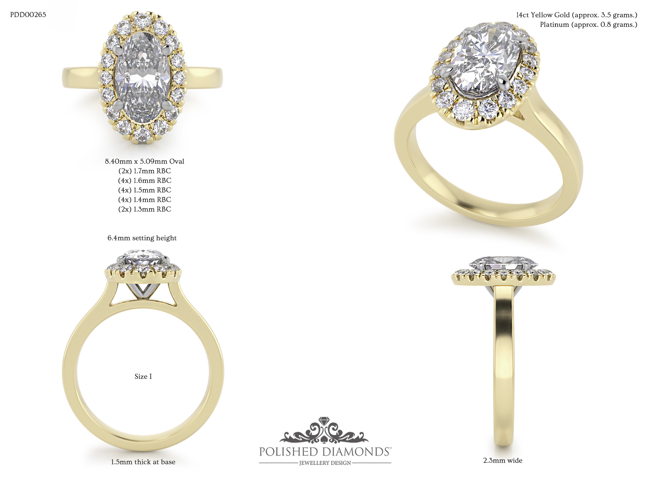 Oval Halo ring – PDD00265