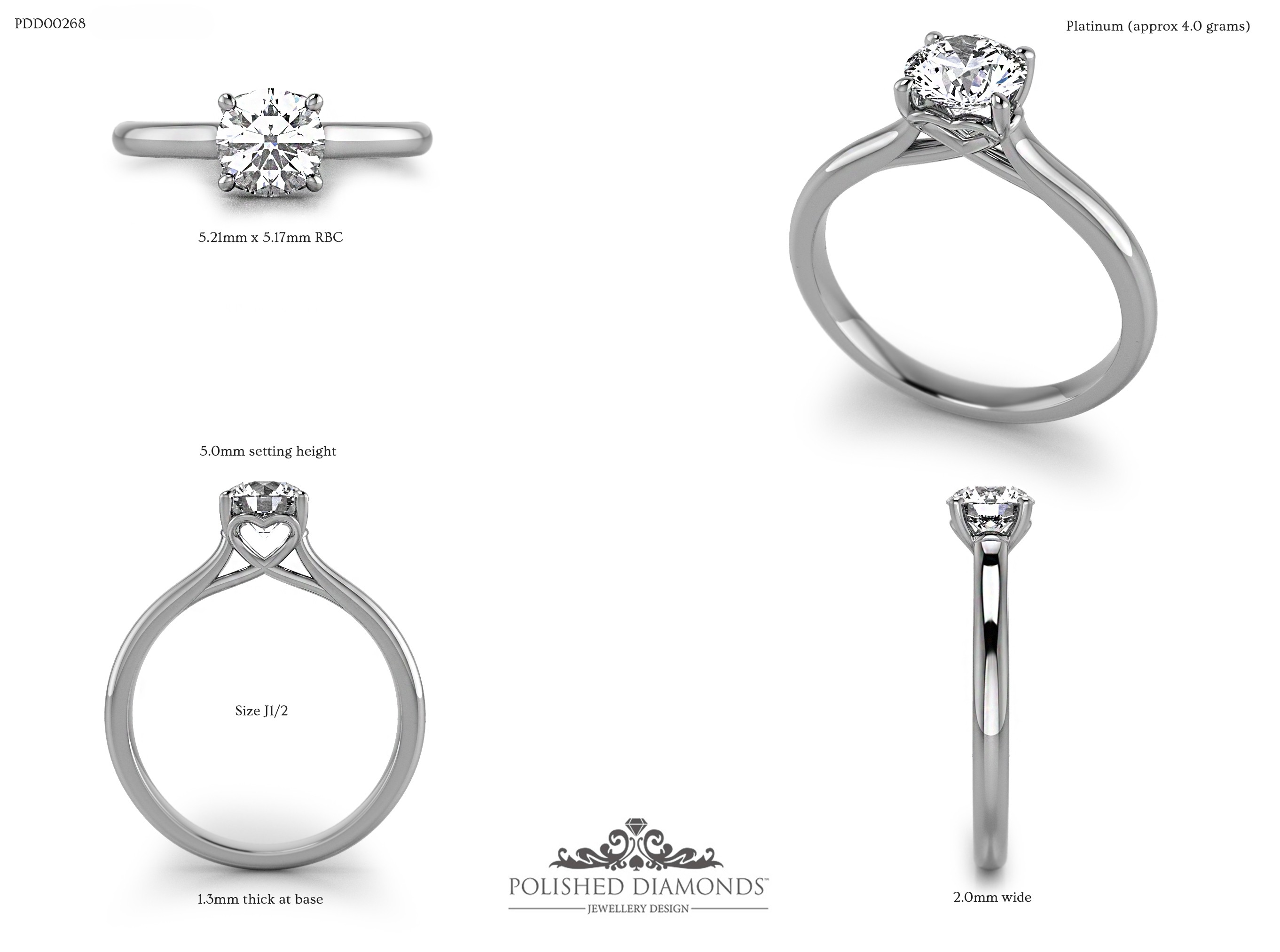 Round Solitaire ring – PDD00268