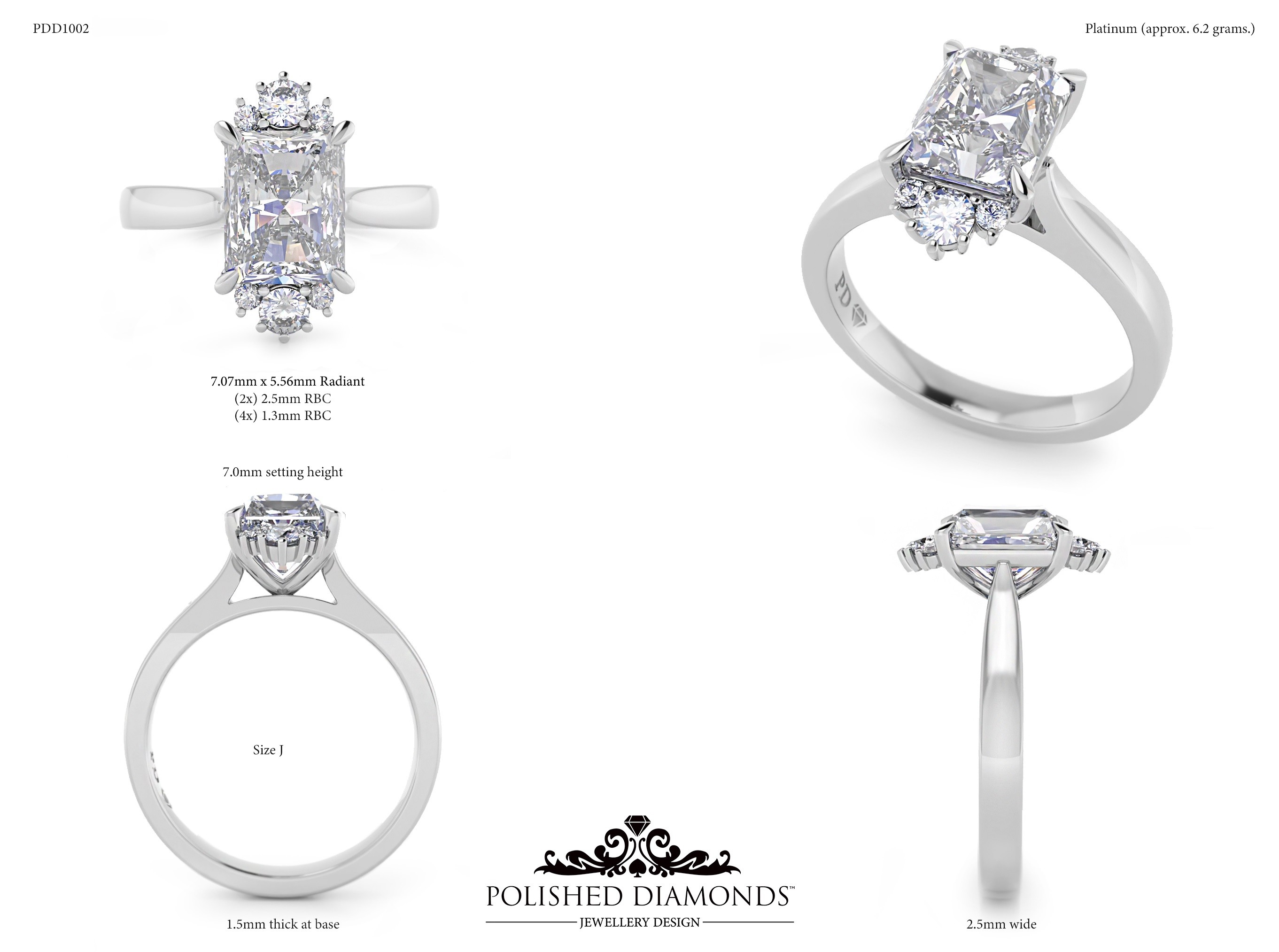 Radiant Solitaire ring – PDD1002