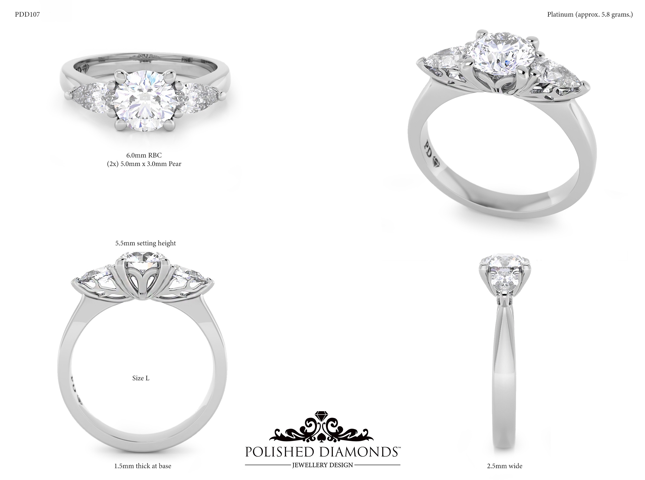 Pear Trilogy ring – PDD1007