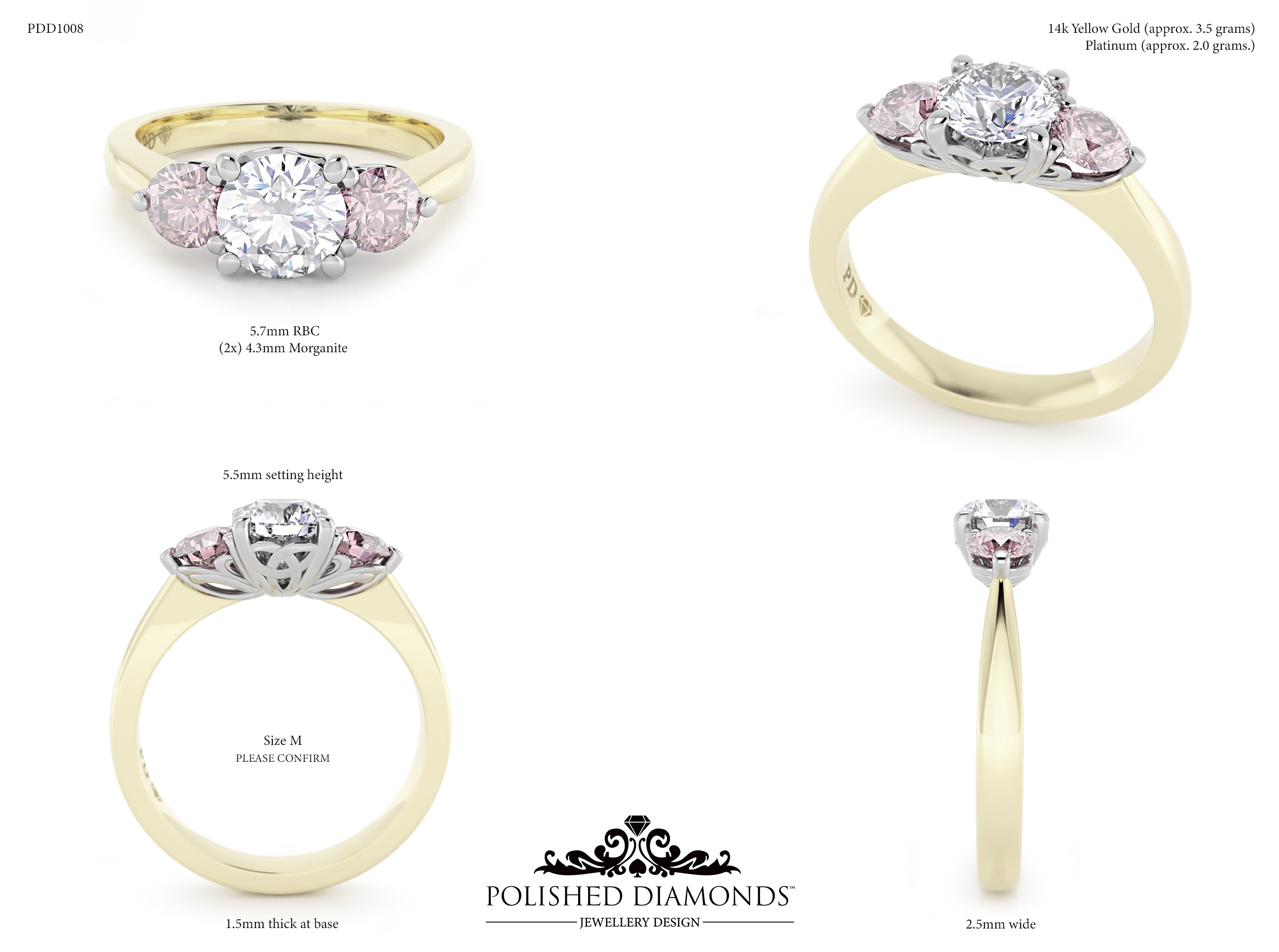 Round Trilogy ring – PDD1008