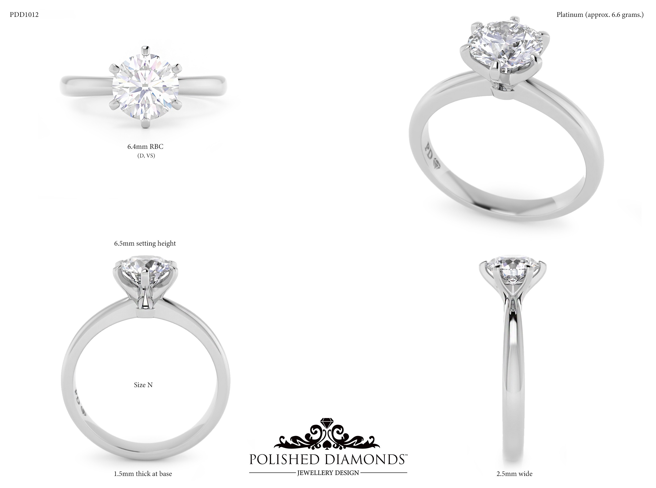 Round Solitaire ring – PDD1012