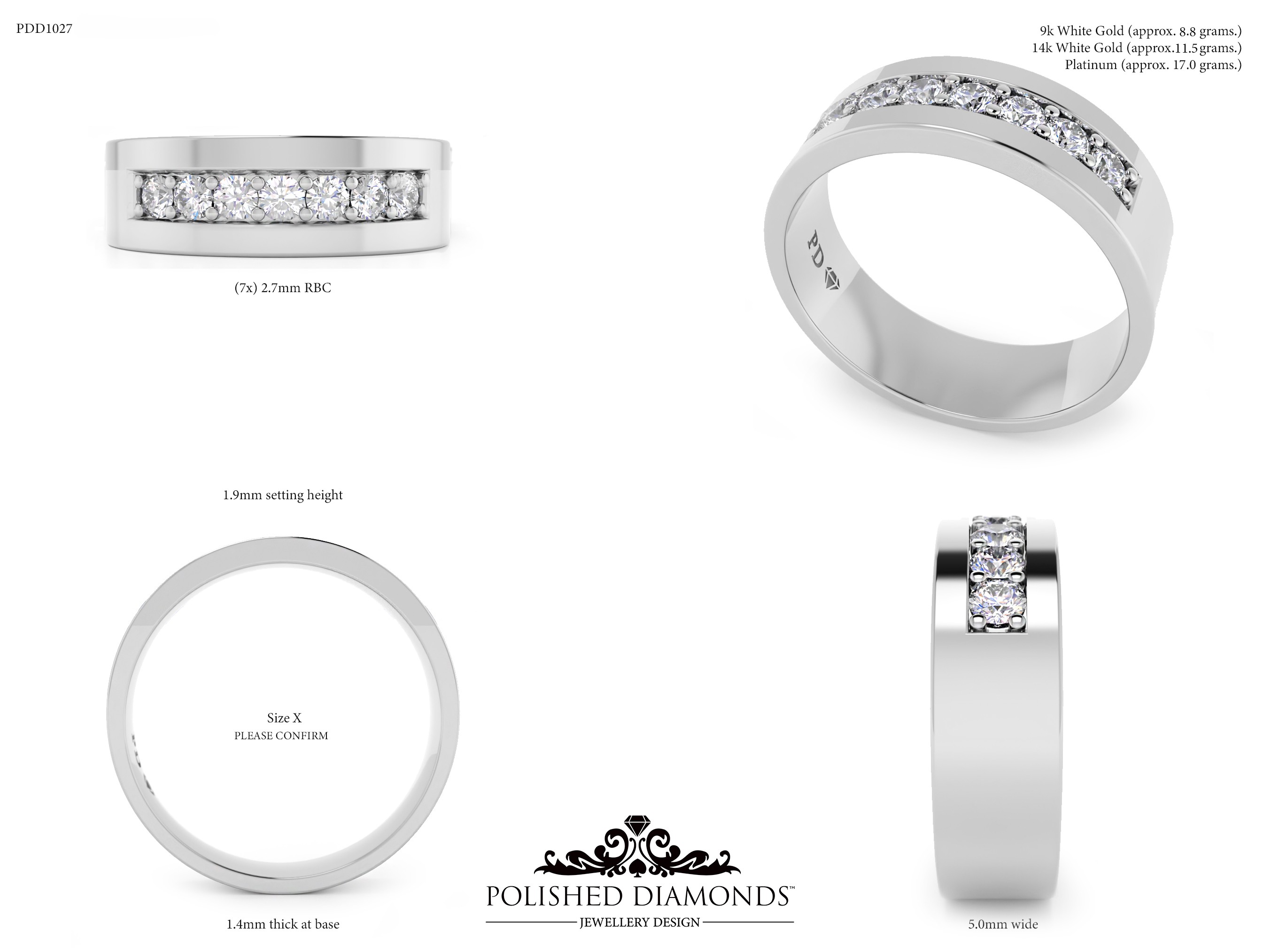 Gents Wedding ring – PDD1027