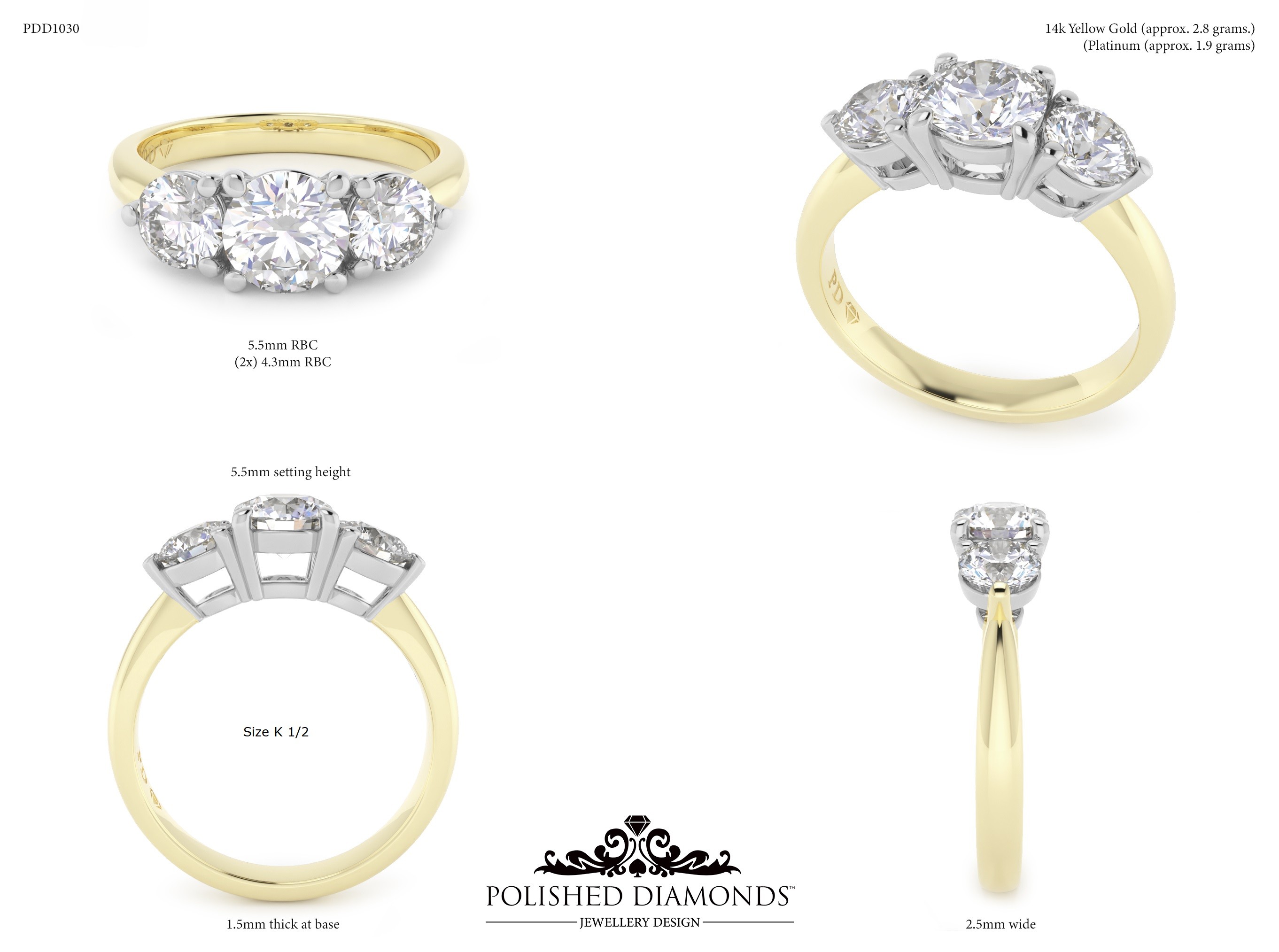 Round Trilogy ring – PDD1030