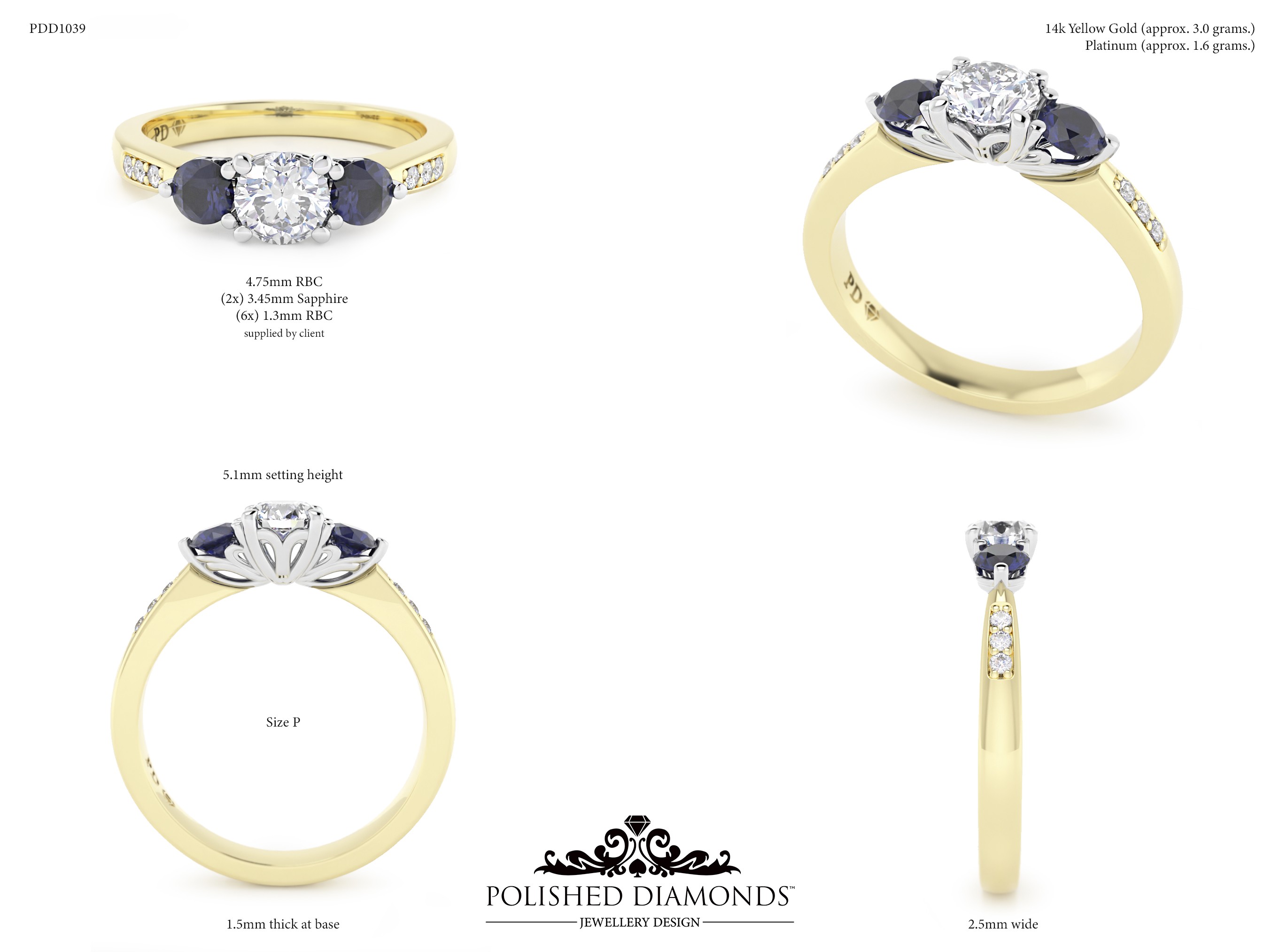 Round Trilogy ring – PDD1039