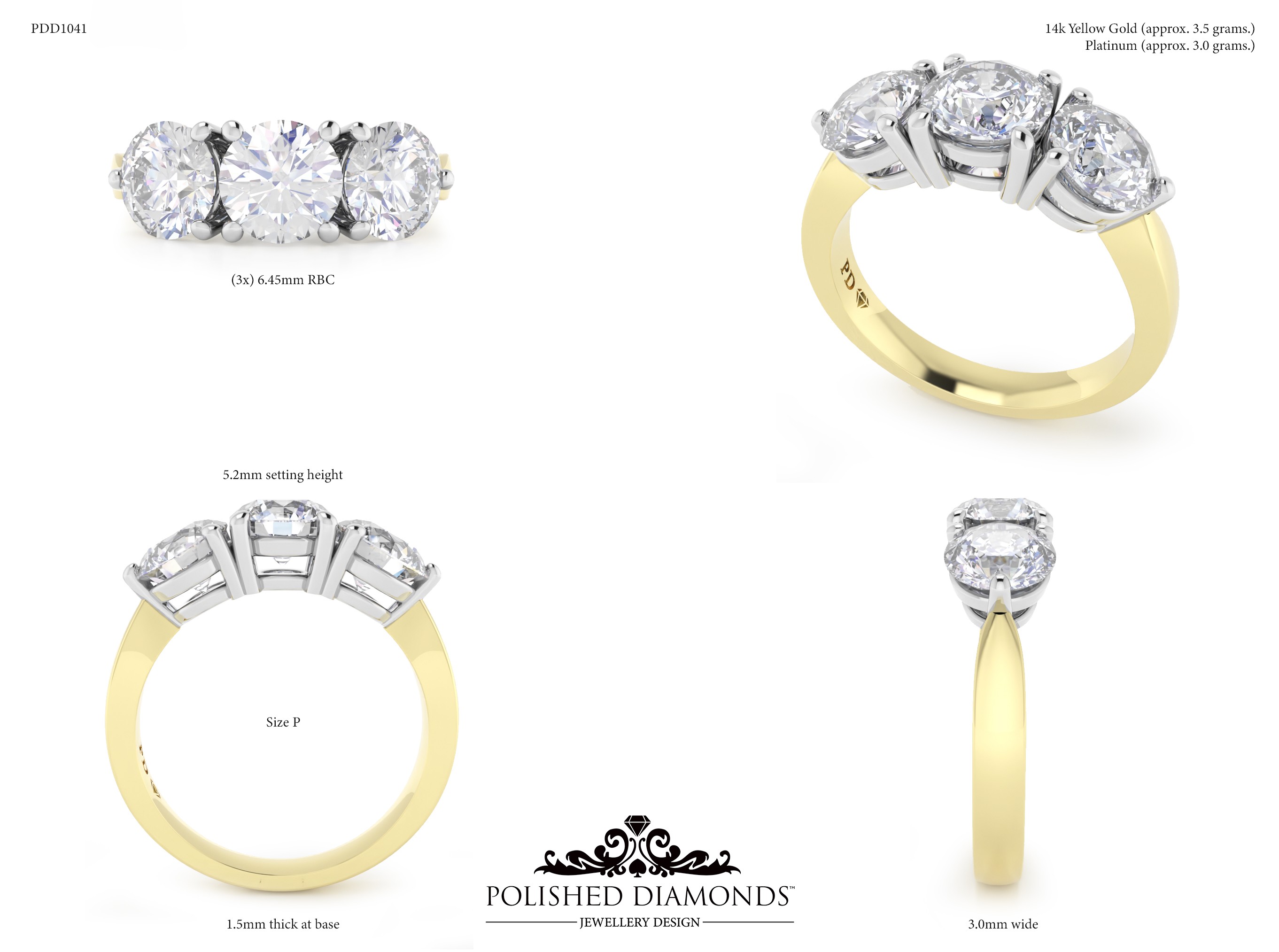 Round Trilogy ring – PDD1041