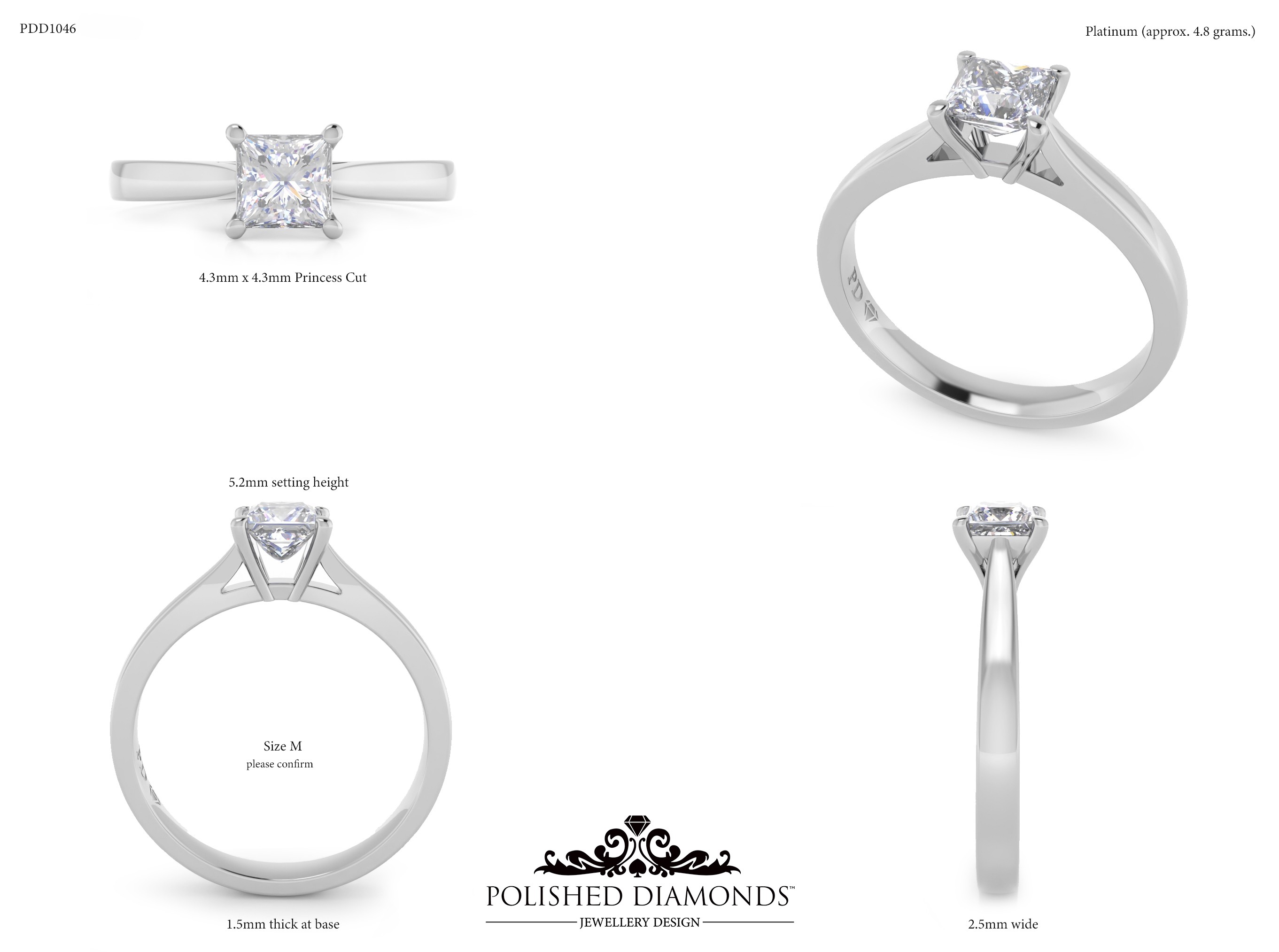 Princess Solitaire ring – PDD1046