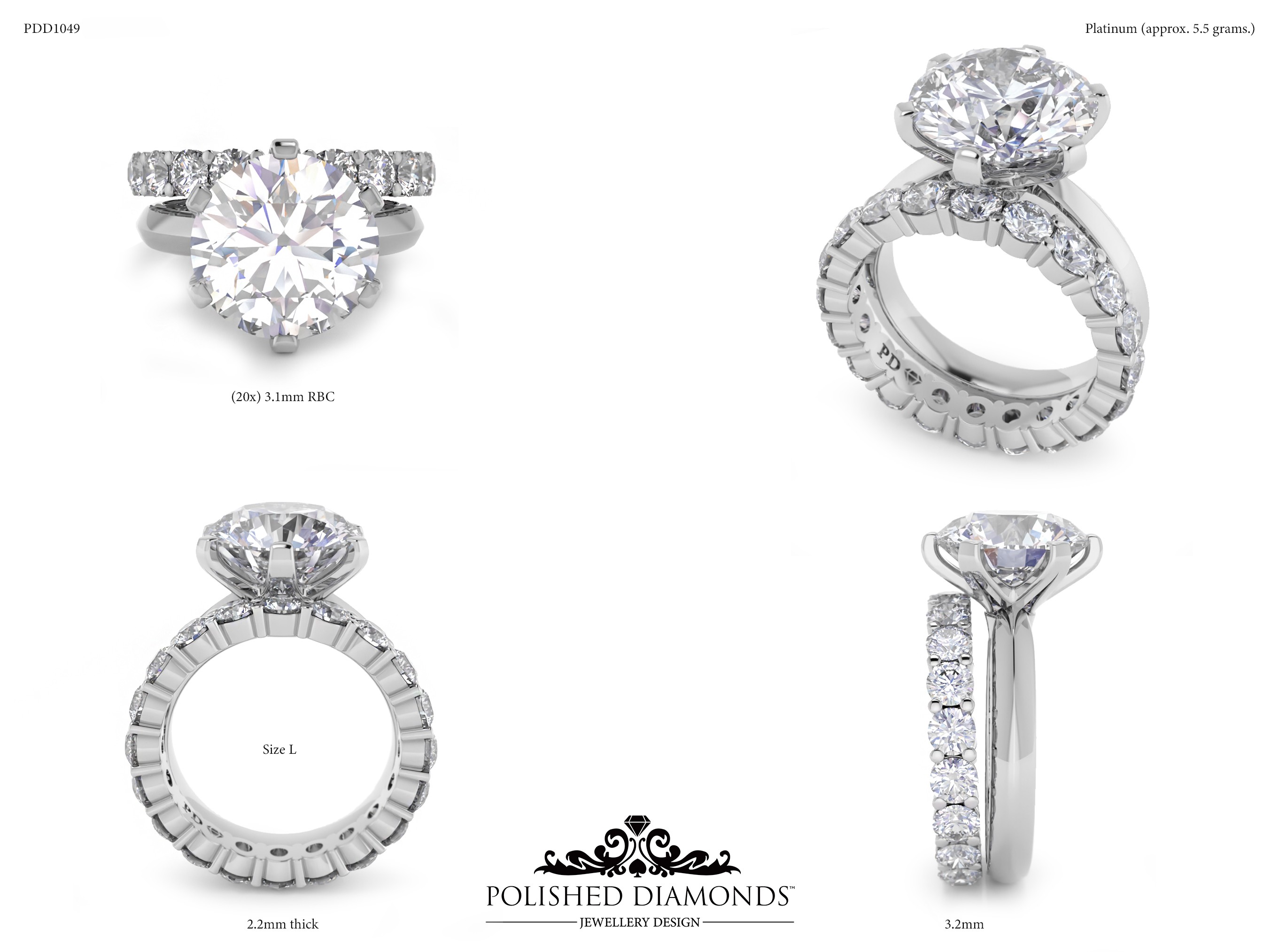 Ladys Wedding ring – PDD1049