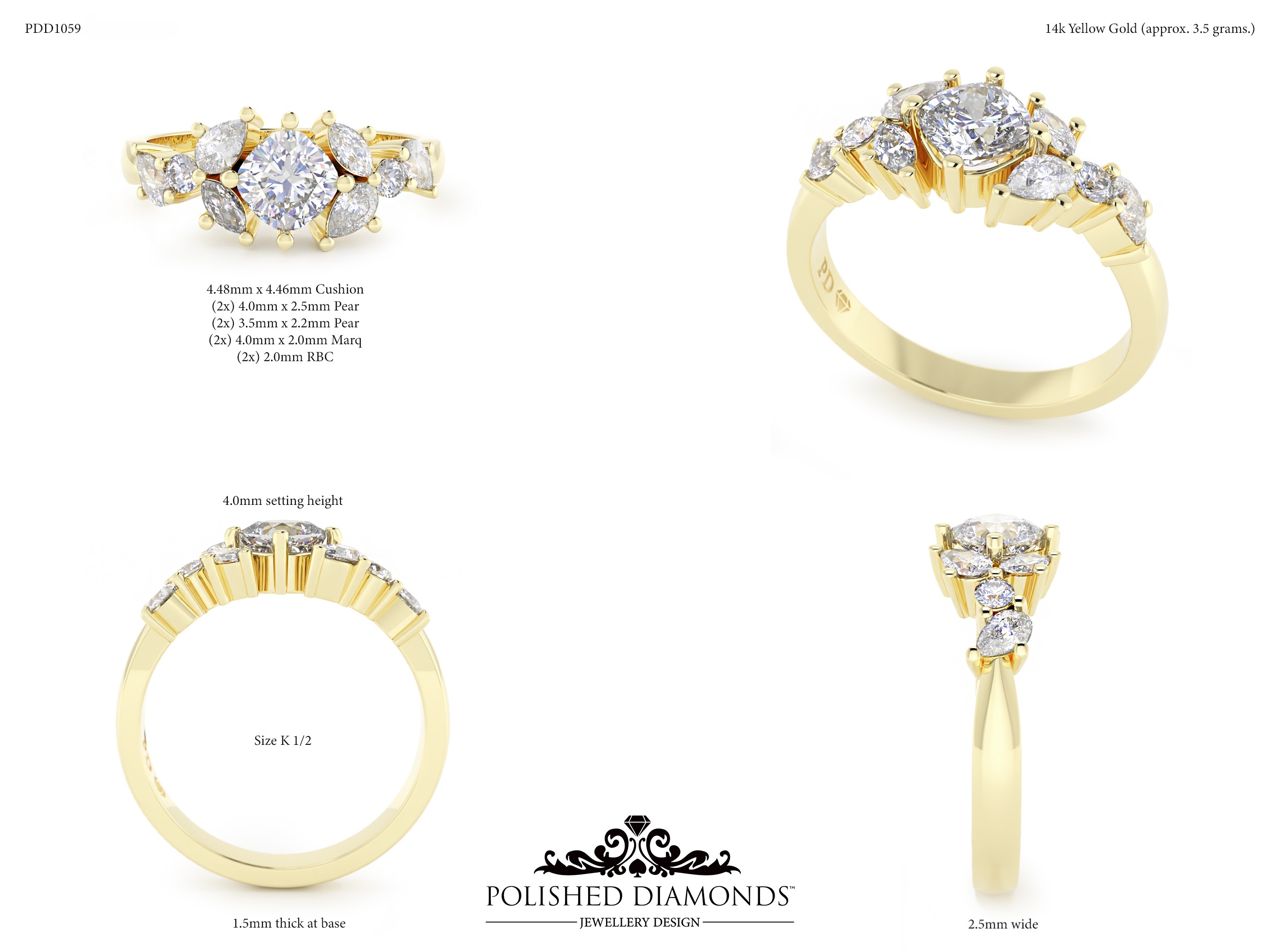 Cushion Solitaire ring – PDD1059