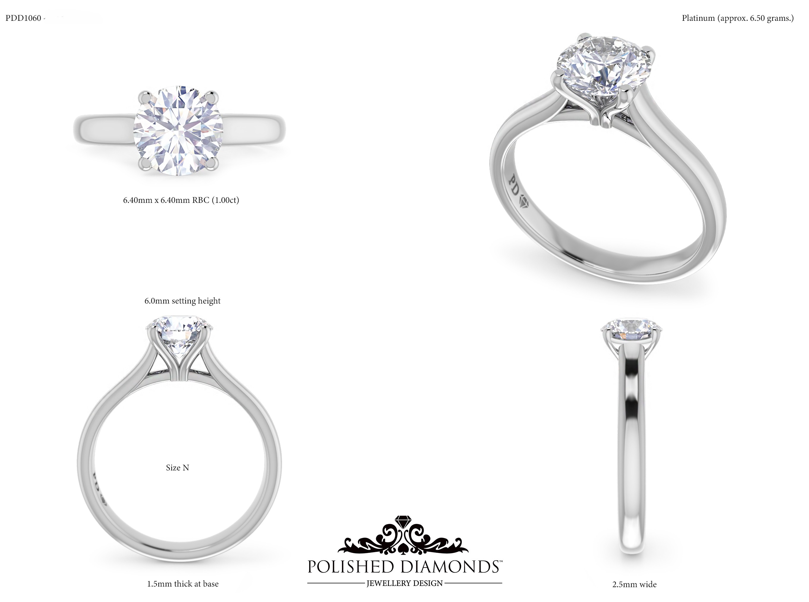 Round Solitaire ring – PDD1060