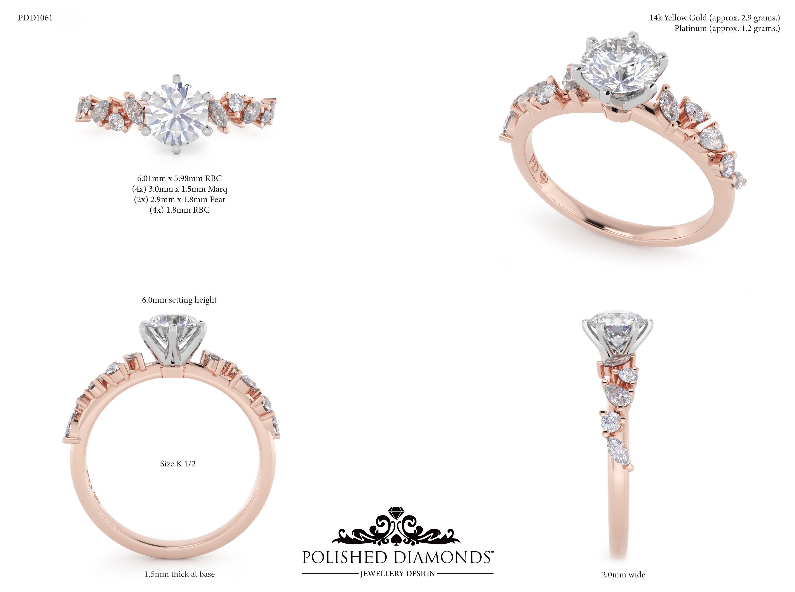 Round Solitaire ring – PDD1061
