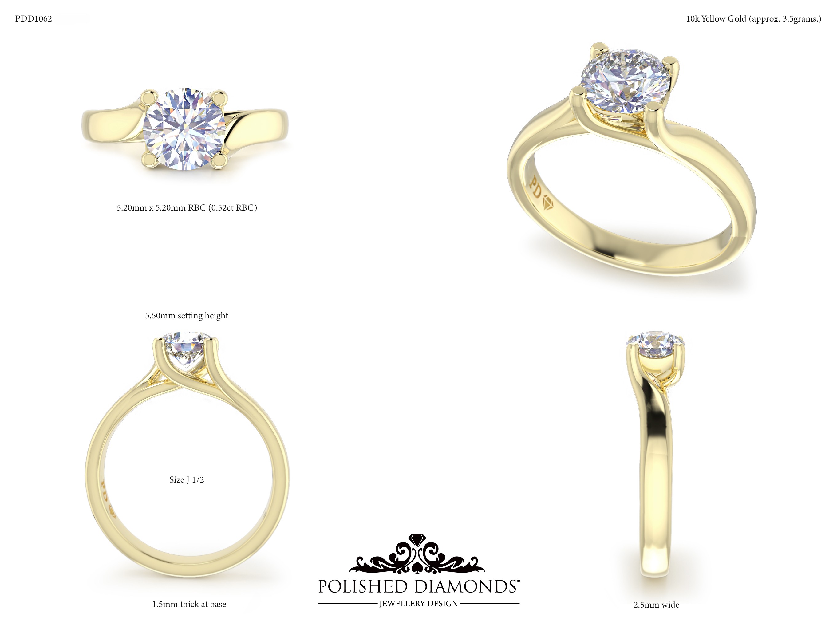 Round Solitaire ring – PDD1062
