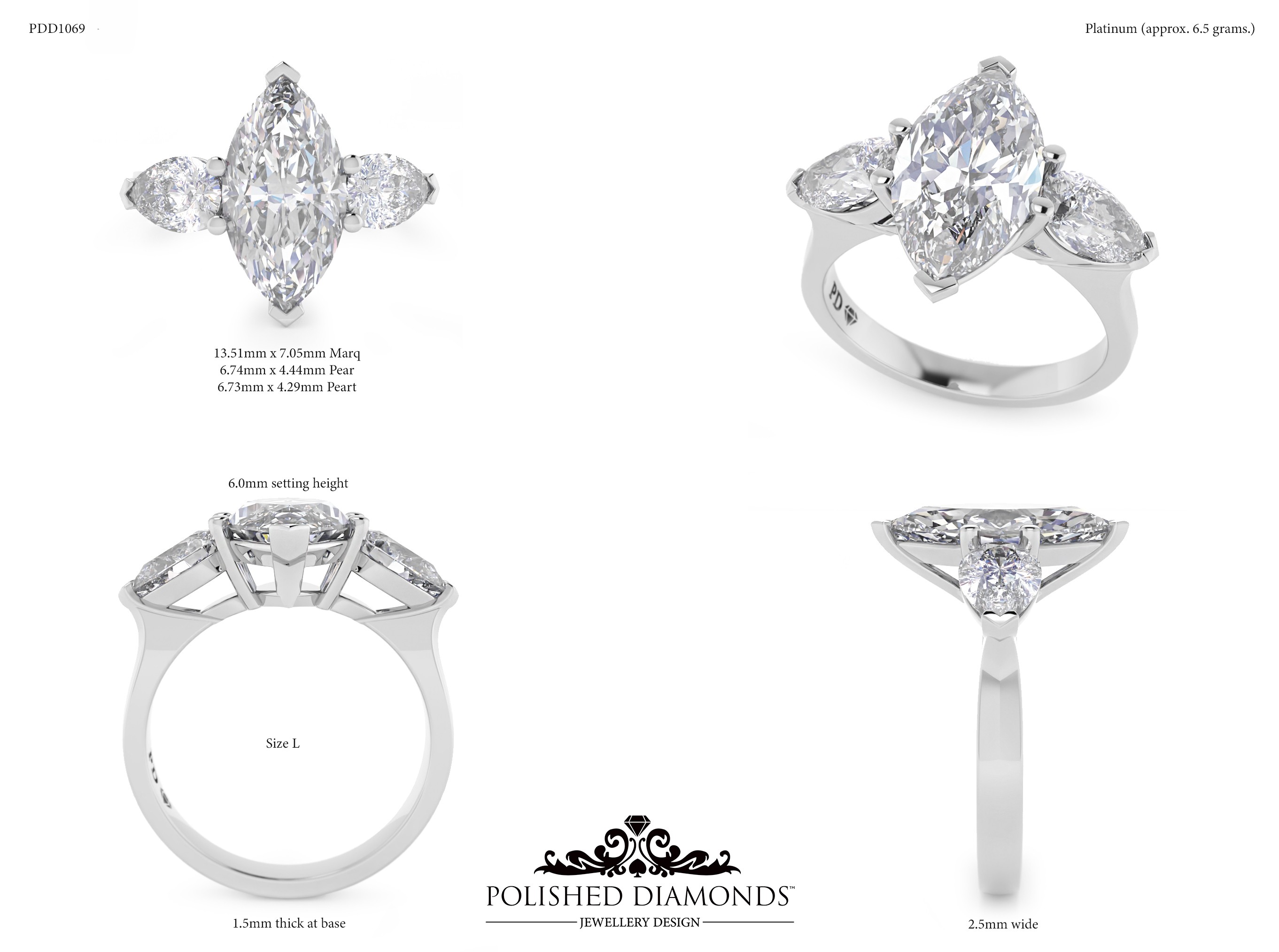 Marquise Trilogy ring – PDD1069