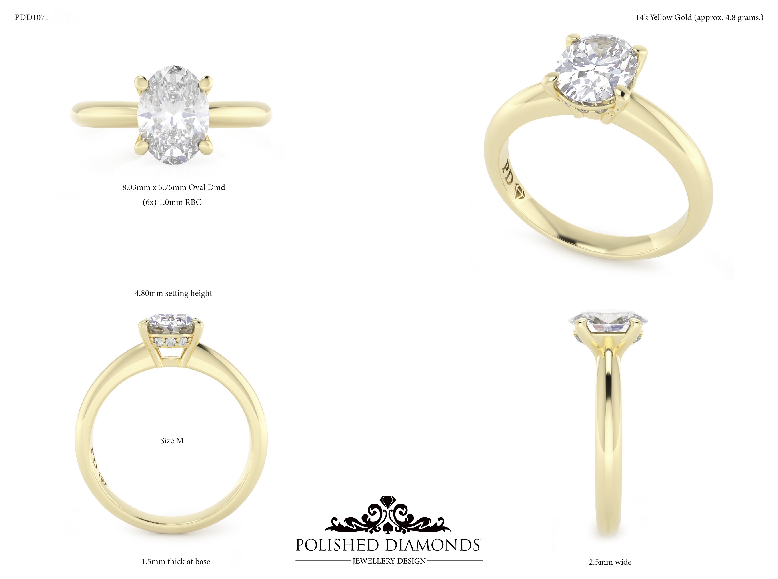 Oval Solitaire ring – PDD1071