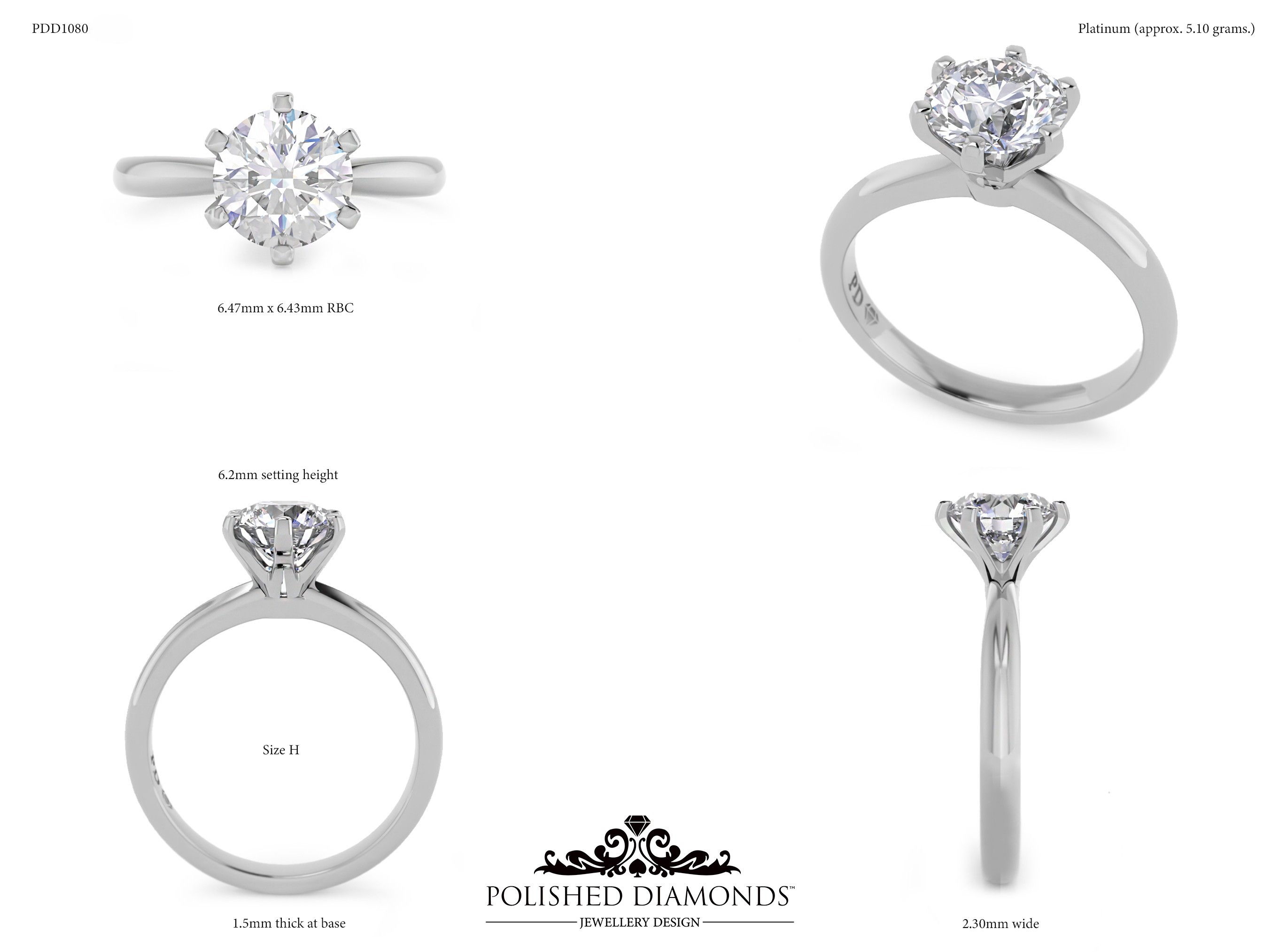 Round Solitaire ring – PDD1080