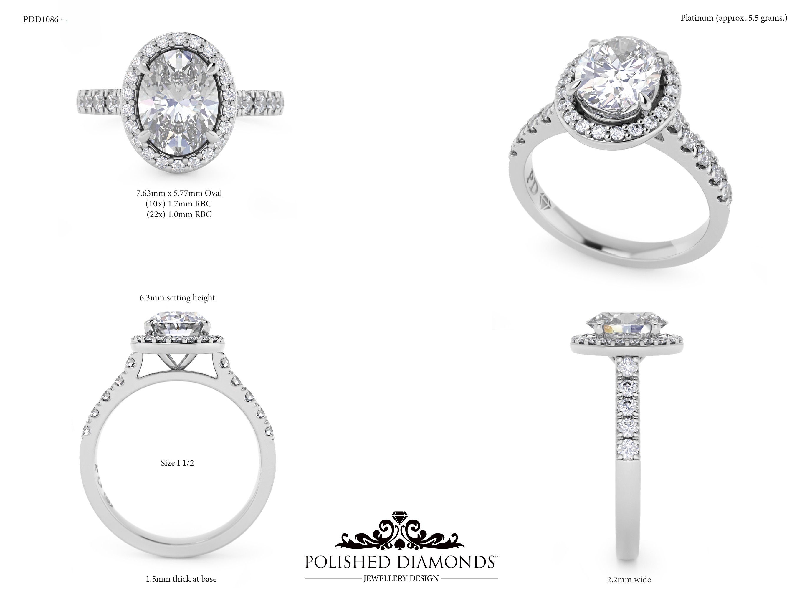 Oval Halo ring – PDD1086