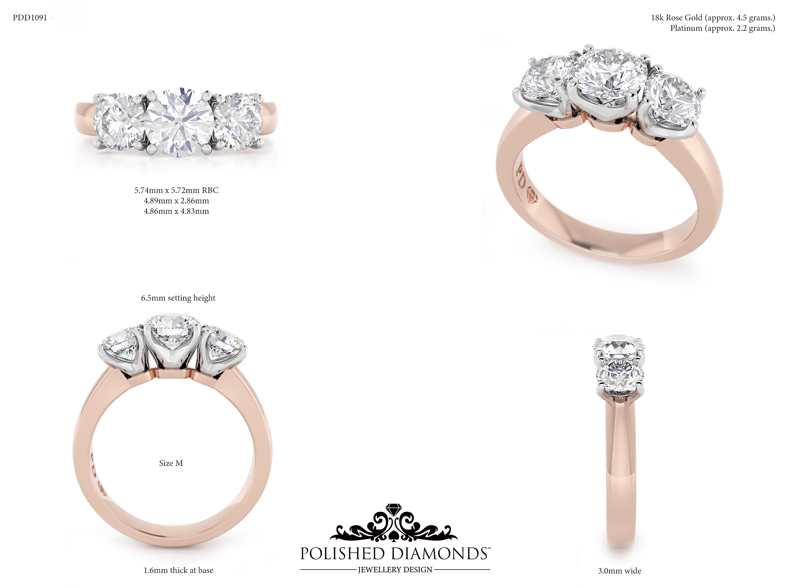 Round Trilogy ring – PDD1091