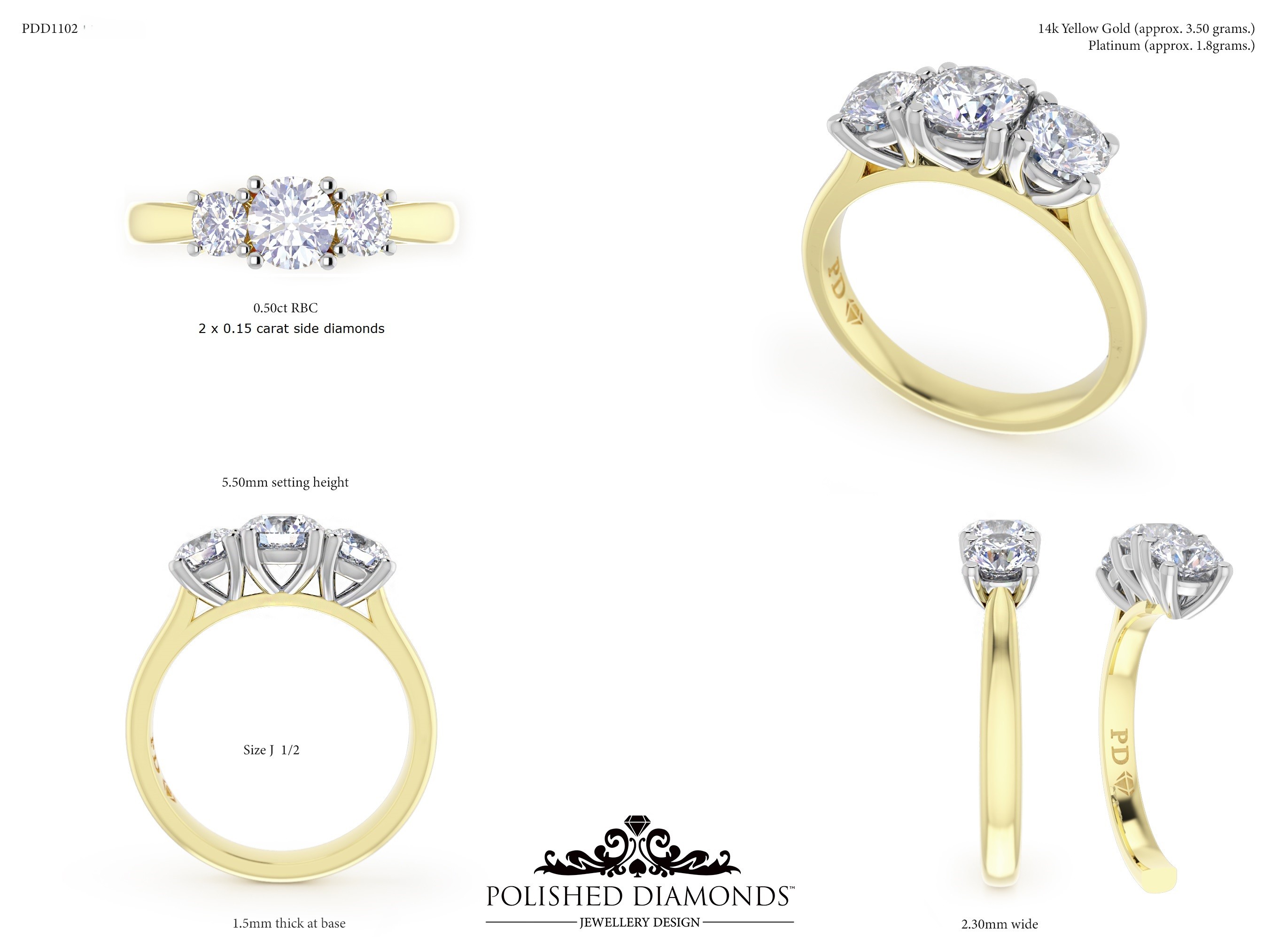 Round Trilogy ring – PDD1102
