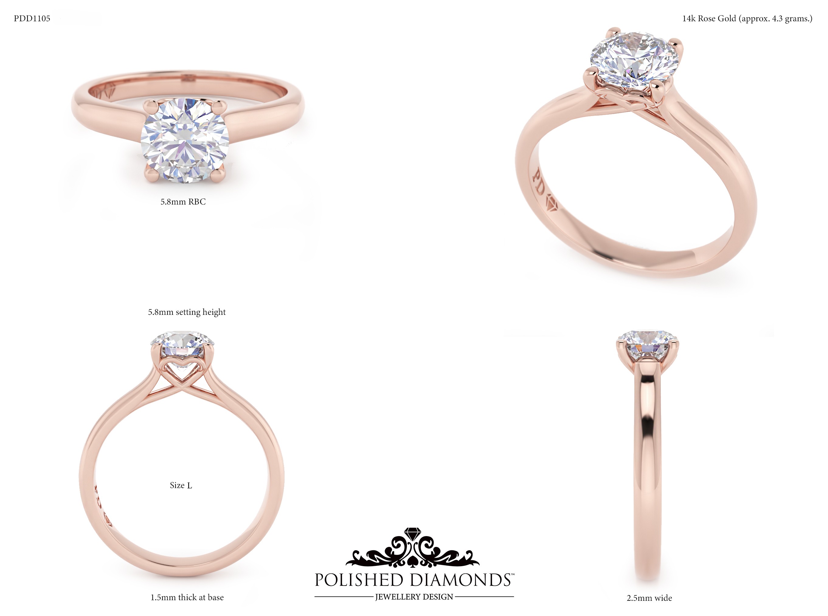 Round Solitaire ring – PDD1105