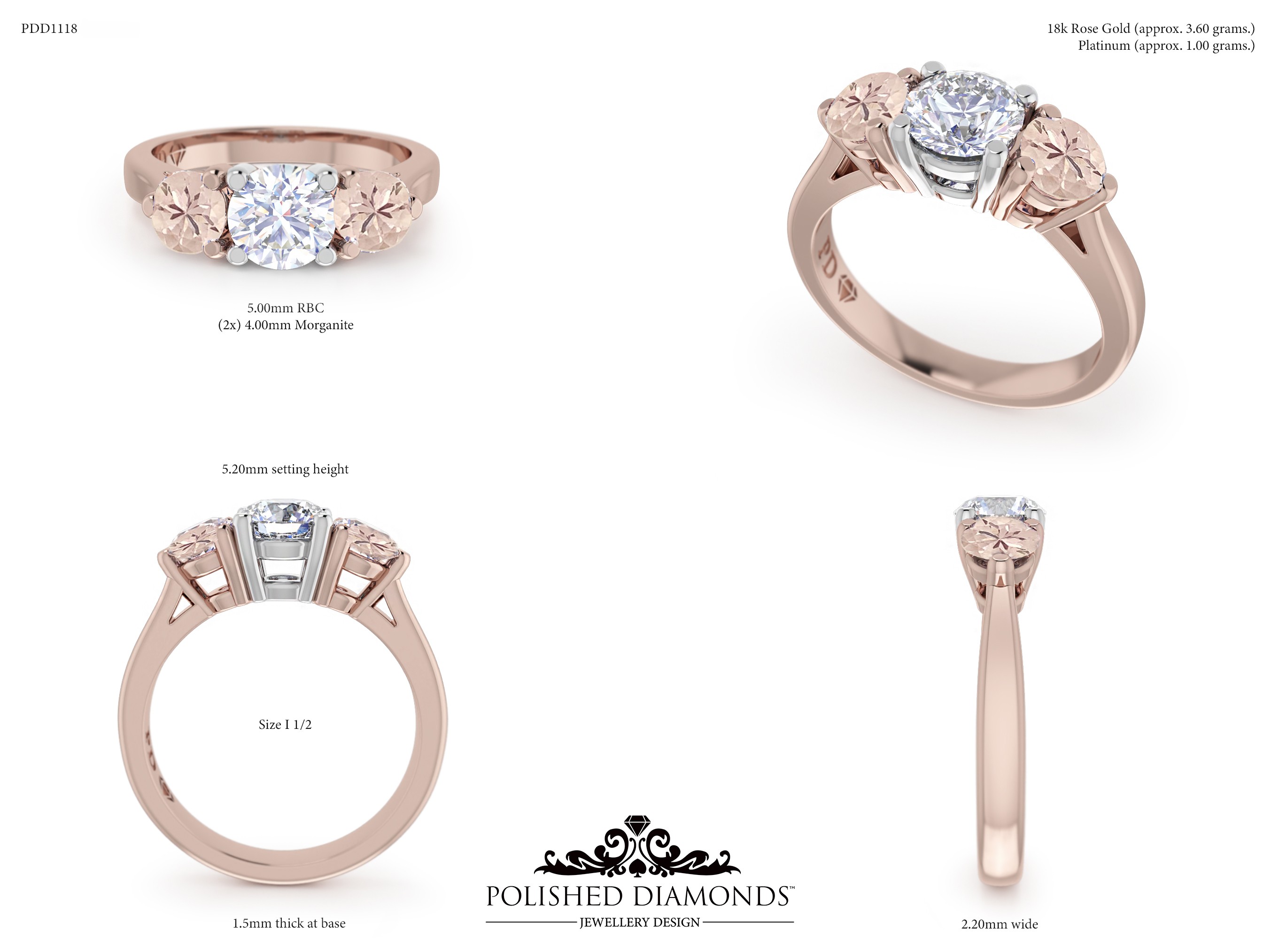 Round Trilogy ring – PDD1118