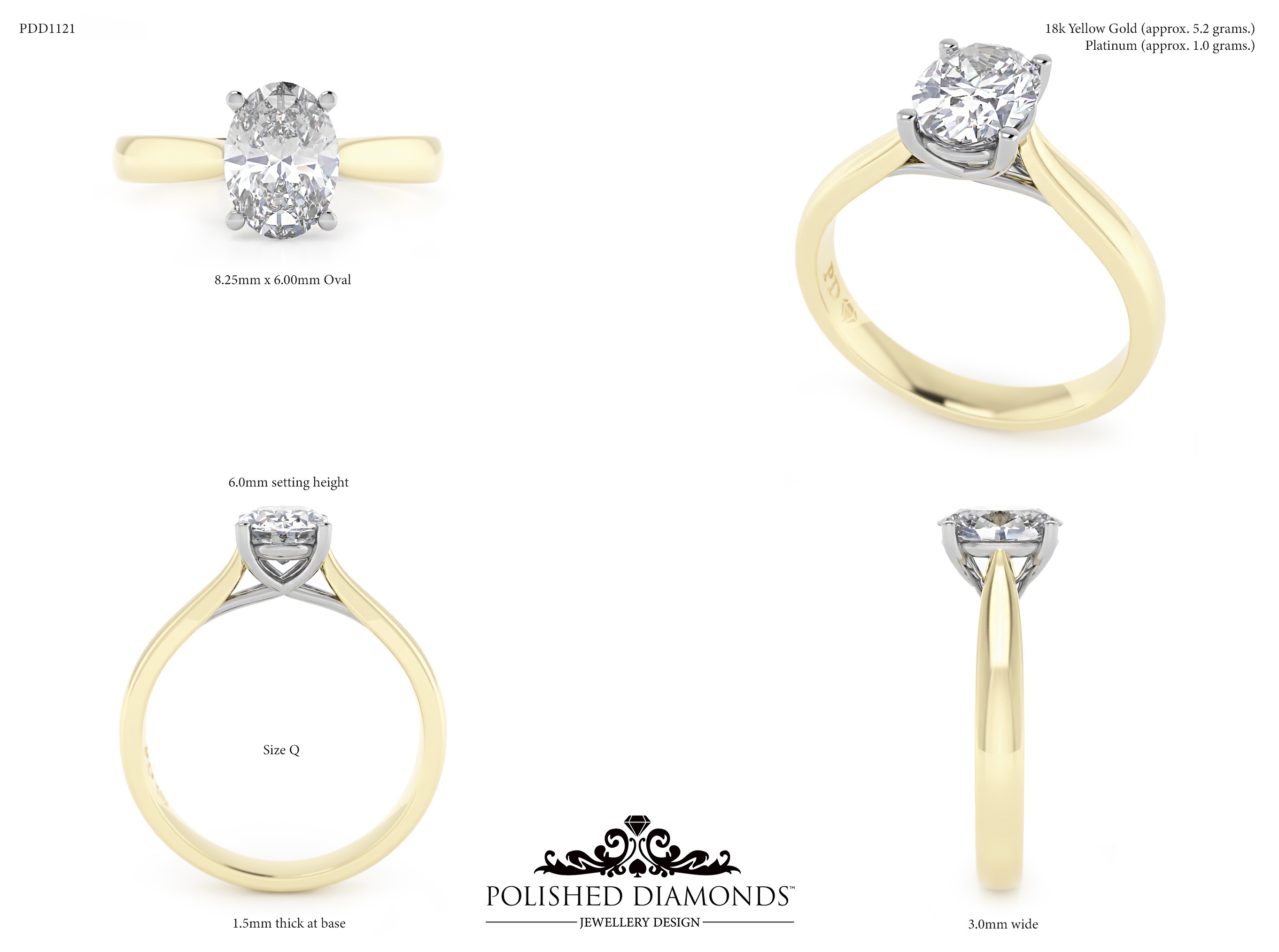 Oval Solitaire ring – PDD1121