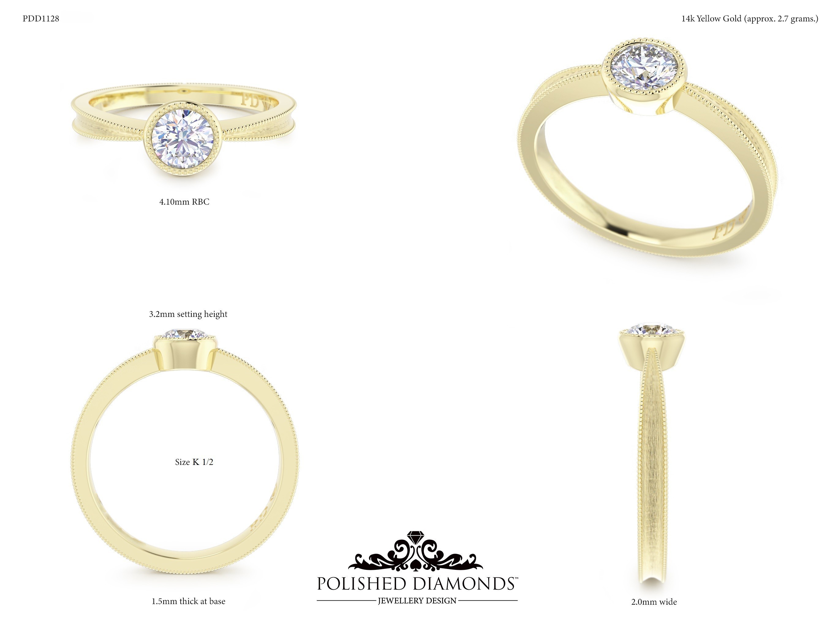 Round Solitaire (3) ring – PDD1128