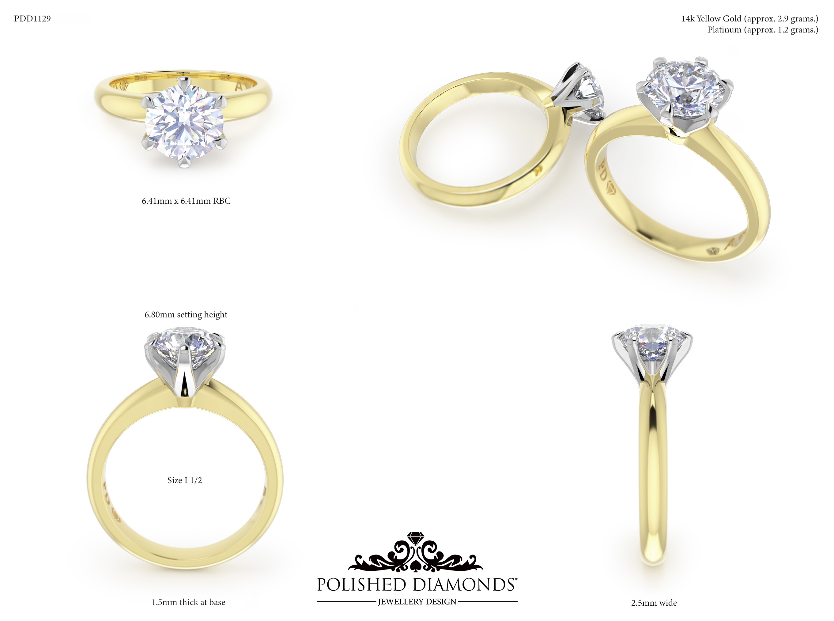 Round Solitaire ring – PDD1129