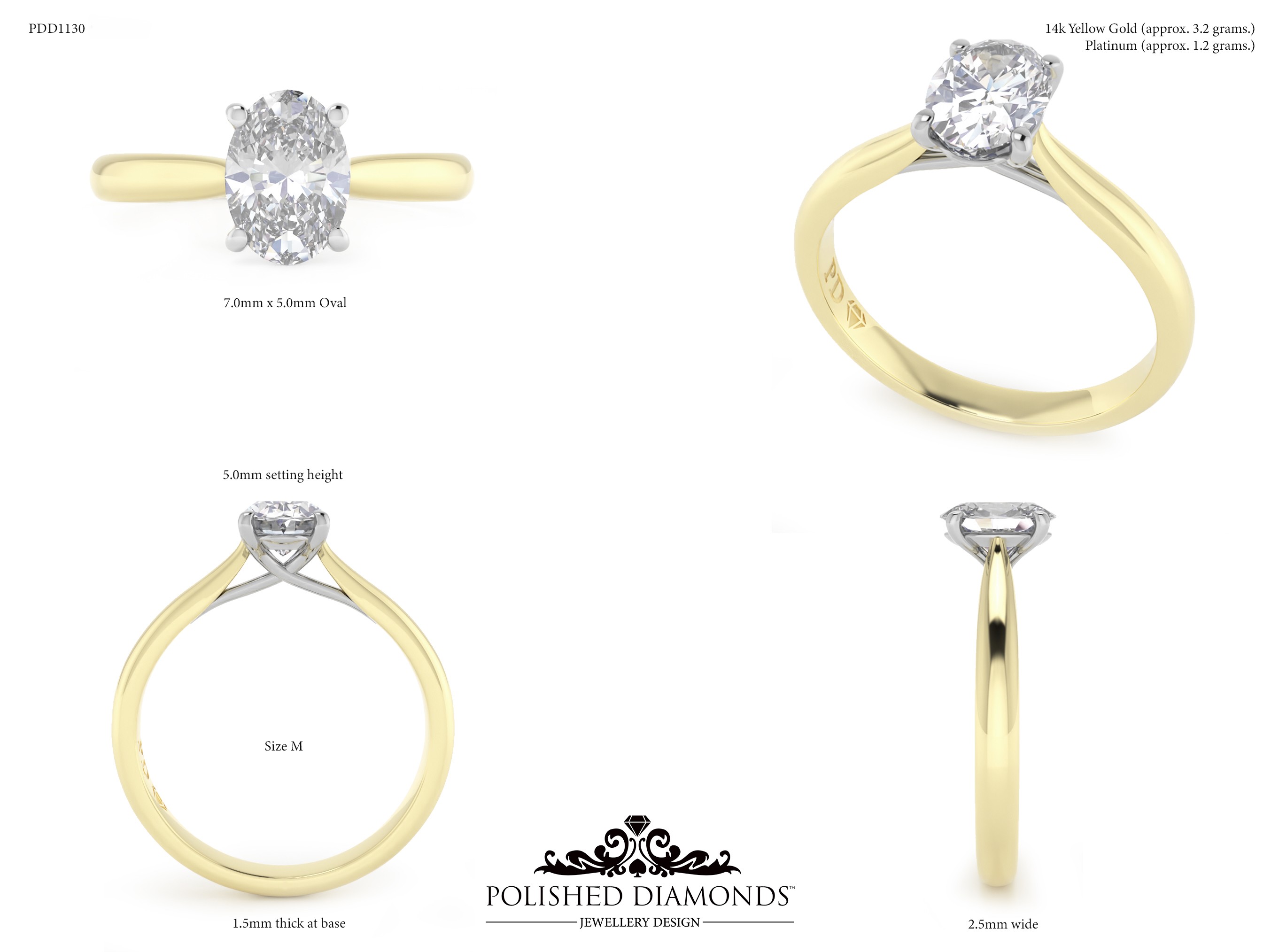 Oval Solitaire ring – PDD1130