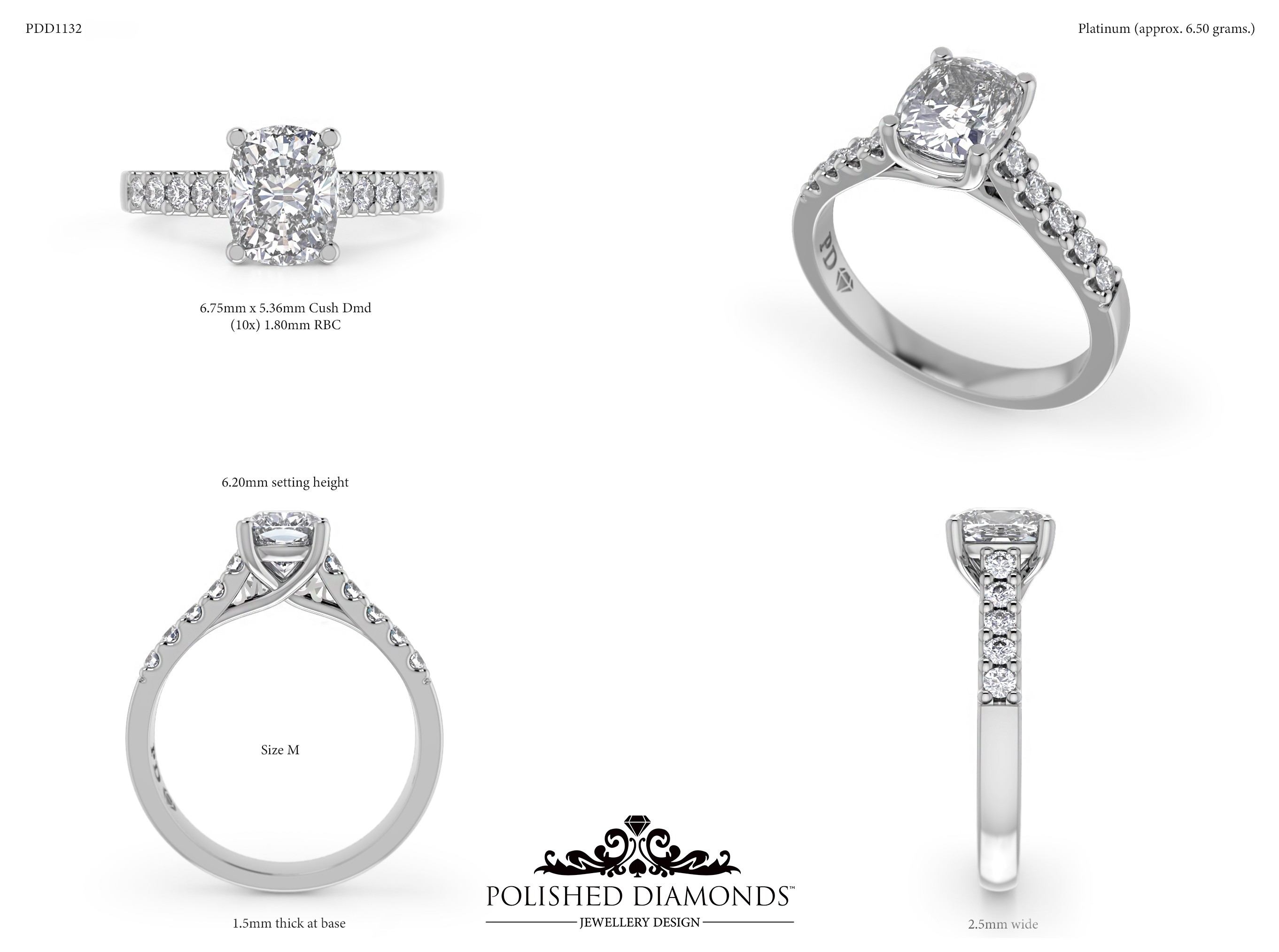Cushion Solitaire ring – PDD1132