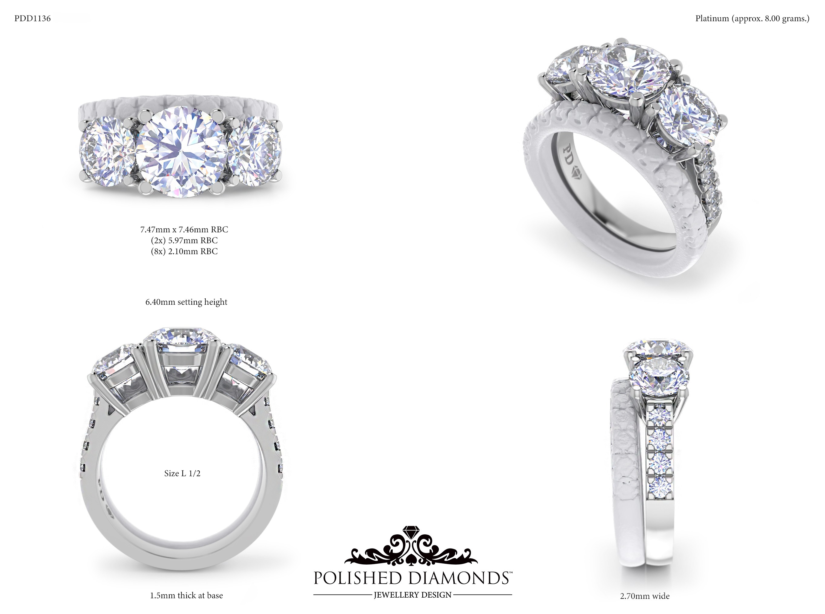 Round Trilogy ring – PDD1136