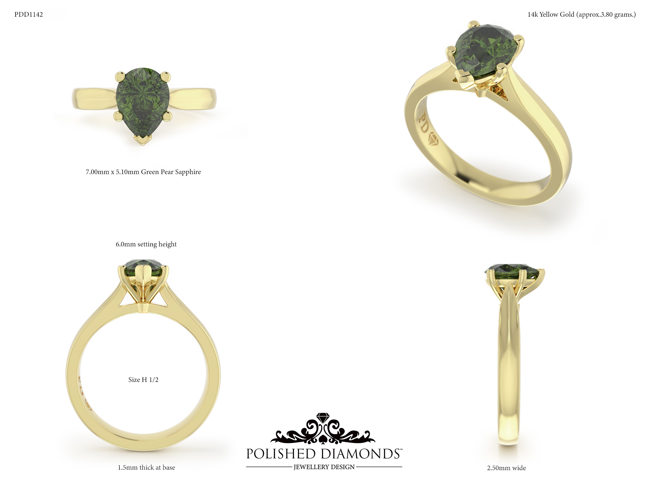 Pear Solitaire ring – PDD1142
