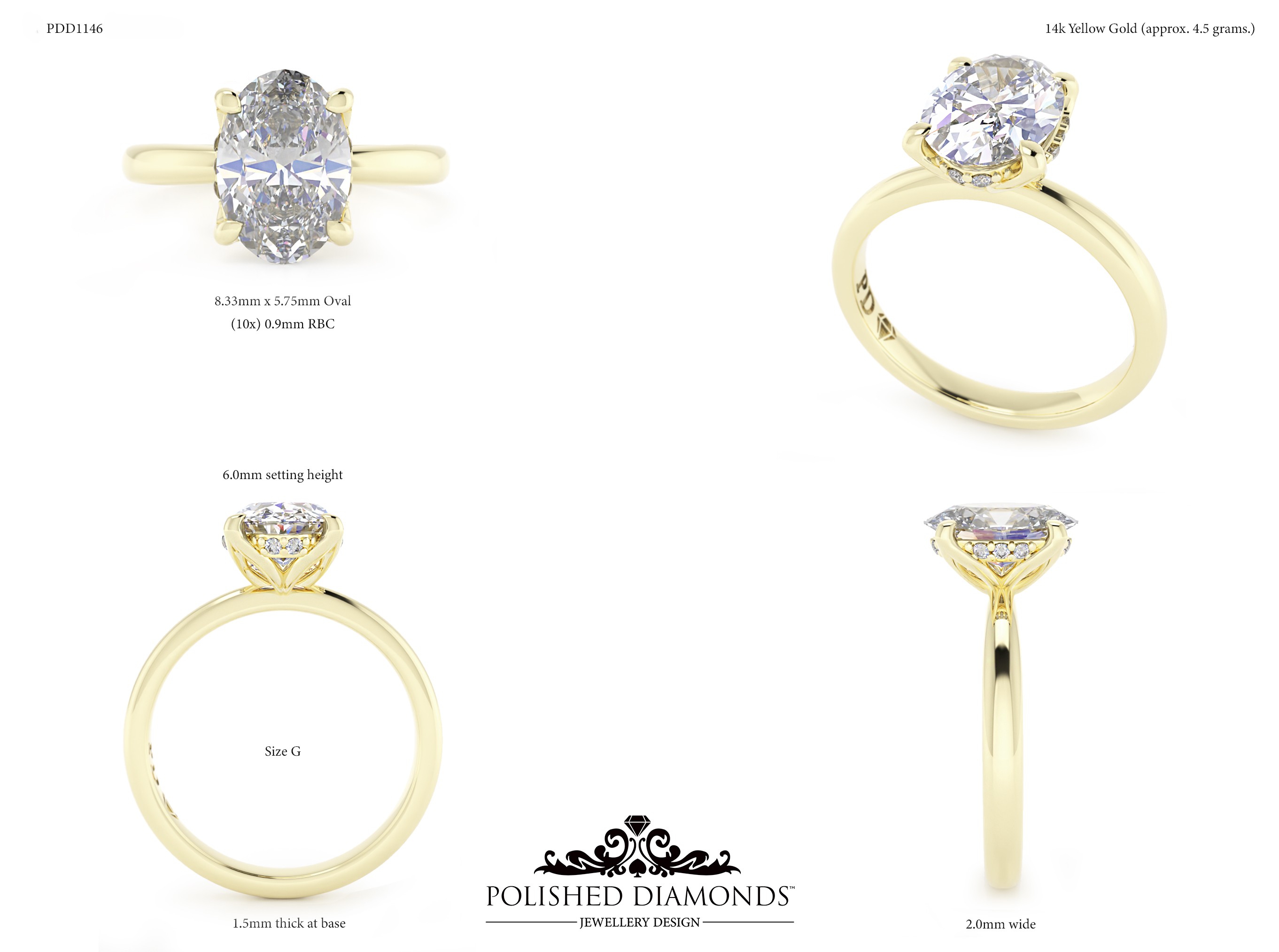 Oval Solitaire ring – PDD1146