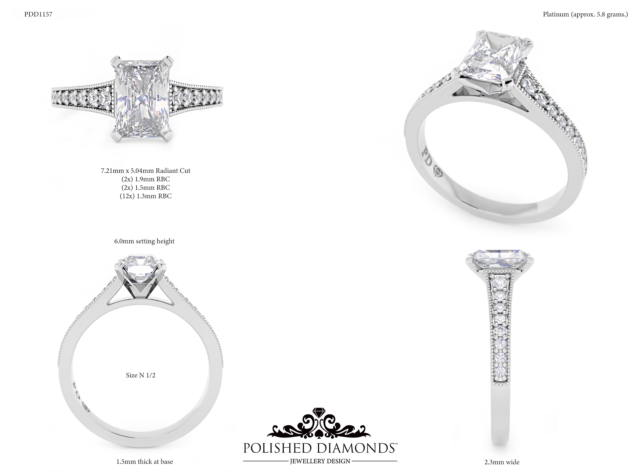 Radiant Solitaire ring – PDD1157