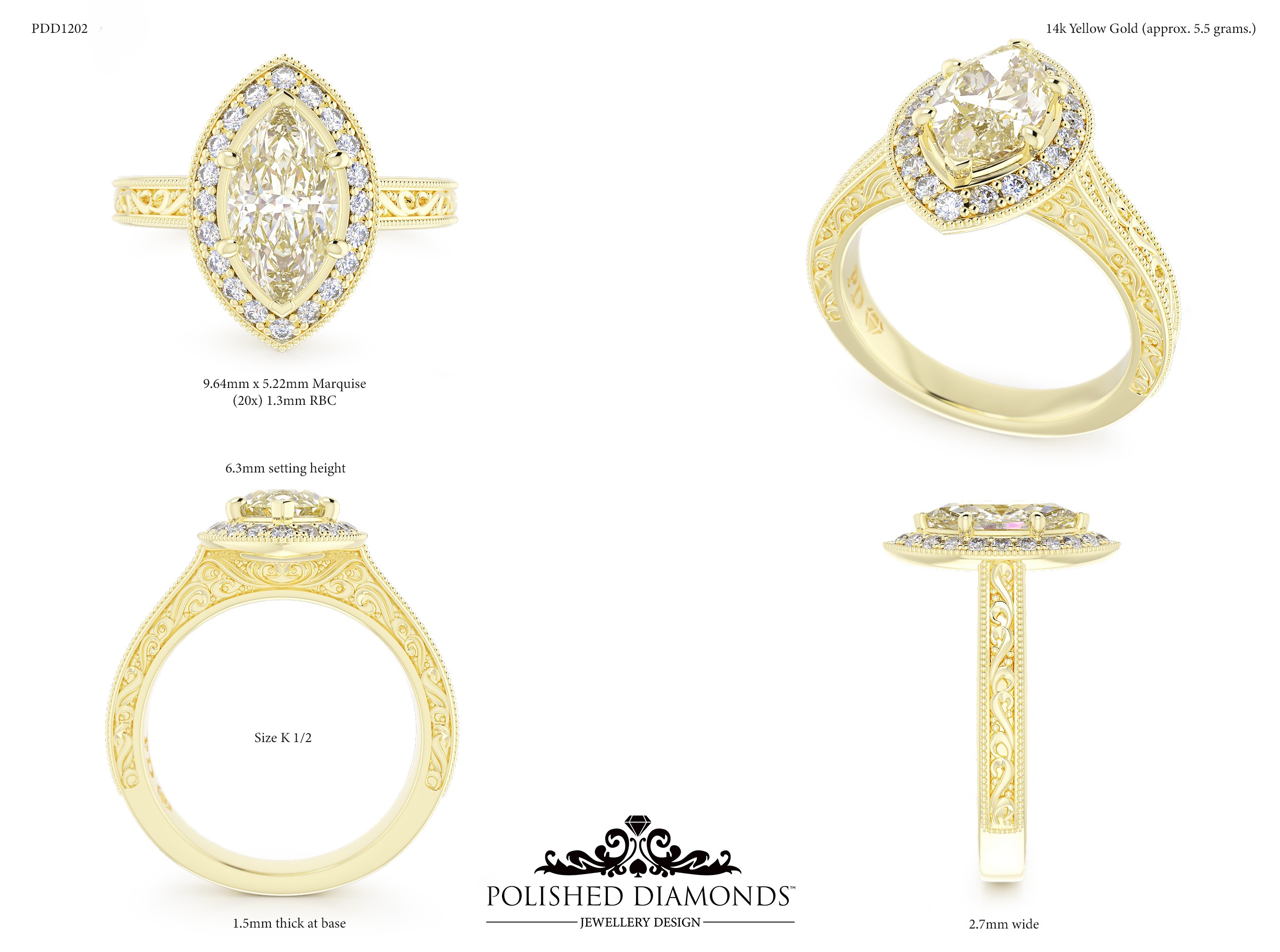 Marquise Halo ring – PDD1202