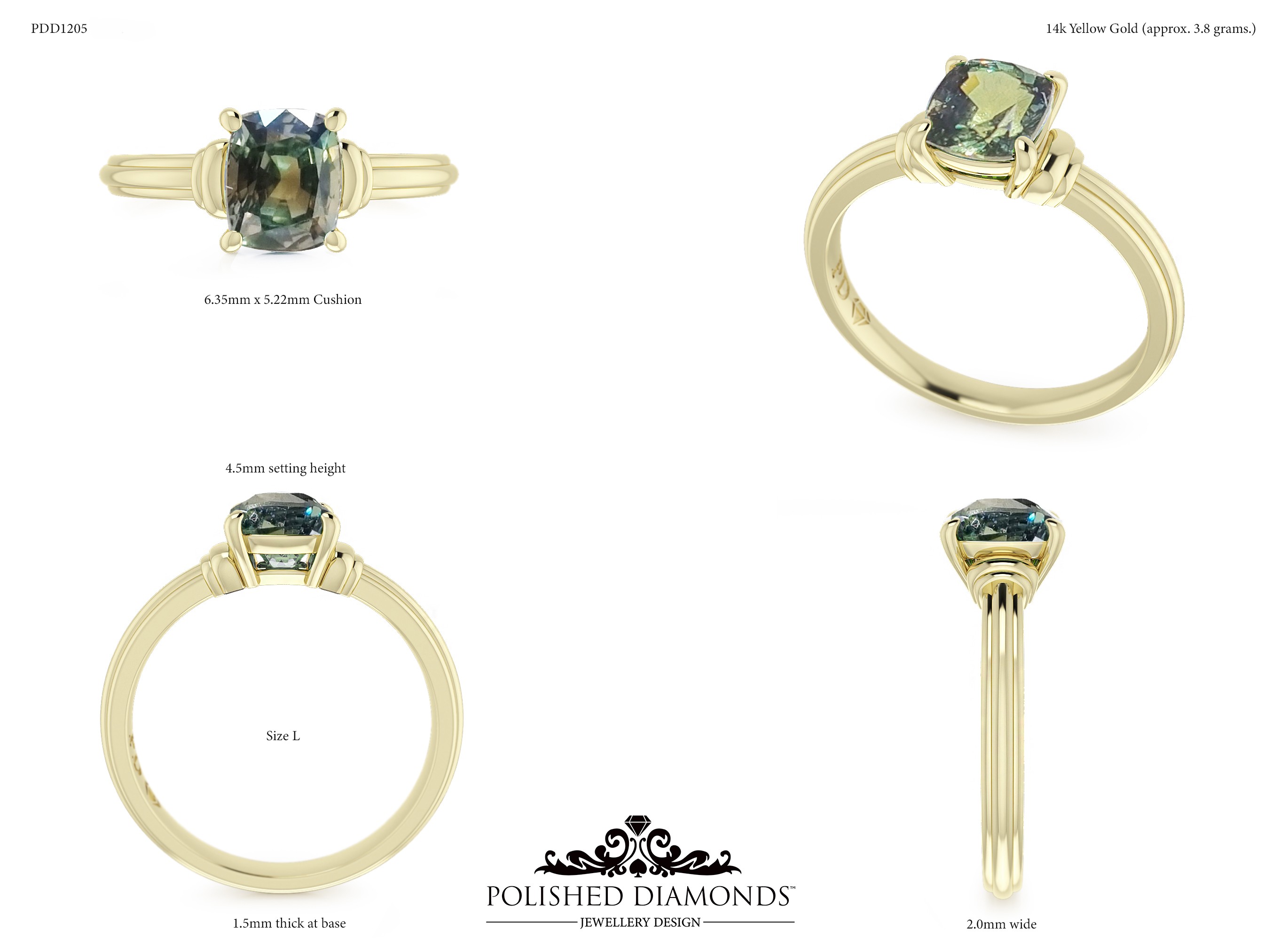Cushion Solitaire ring – PDD1205